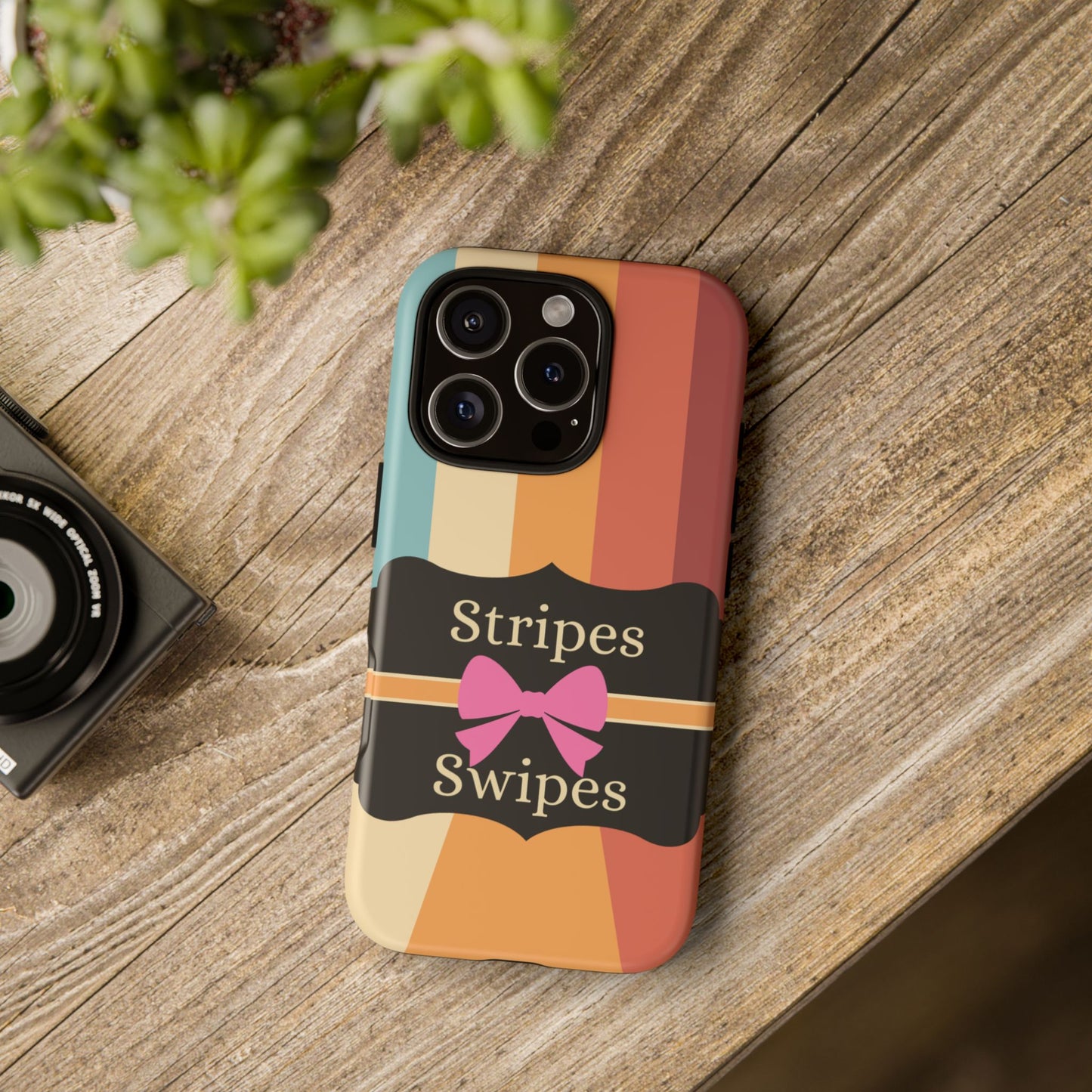 Phone Case iPhone 16/15/14 - Wall/Floor Stripes & Swipes Tough Case