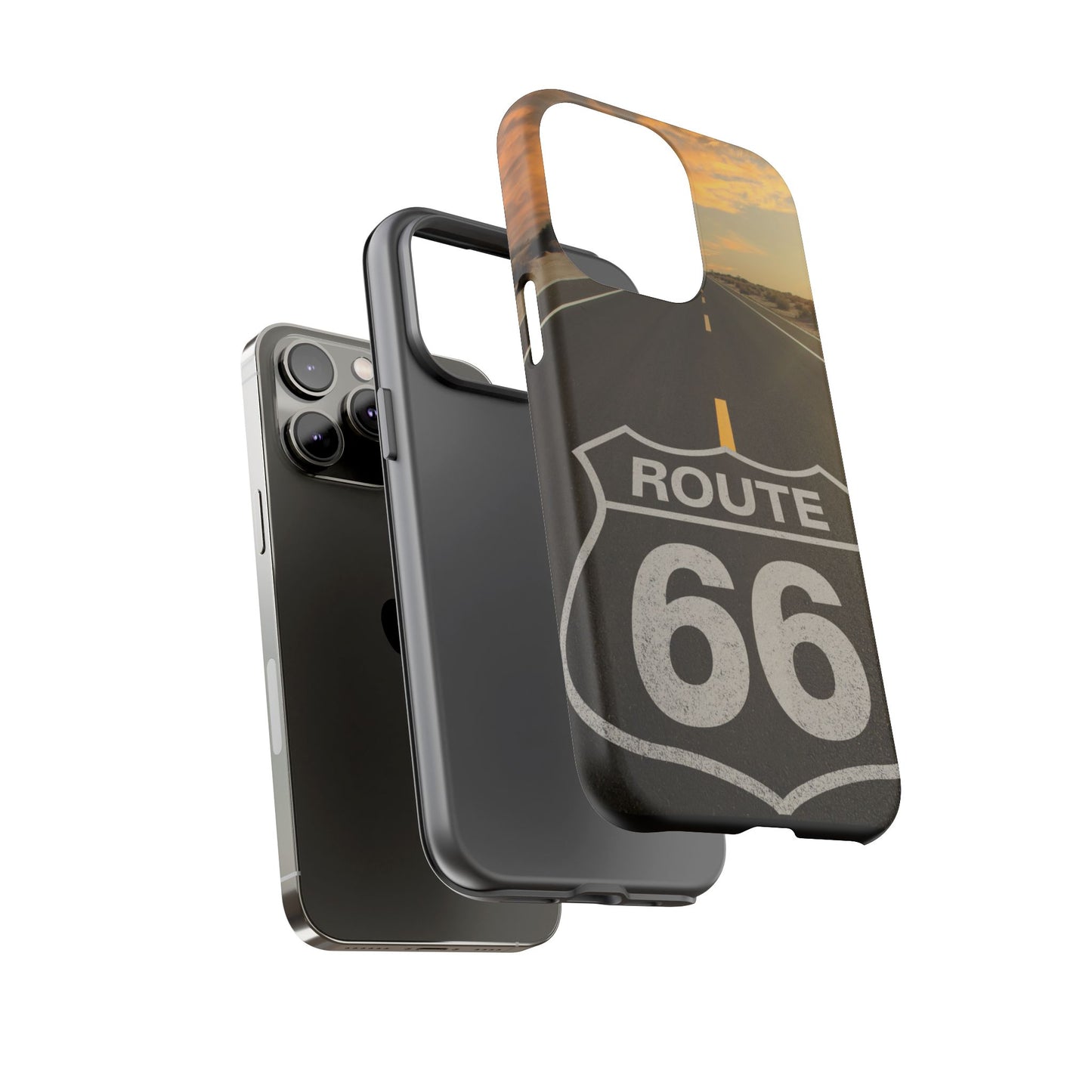 Phone Case iPhone 16/15/14 - Vintage Route 66 Tough Case