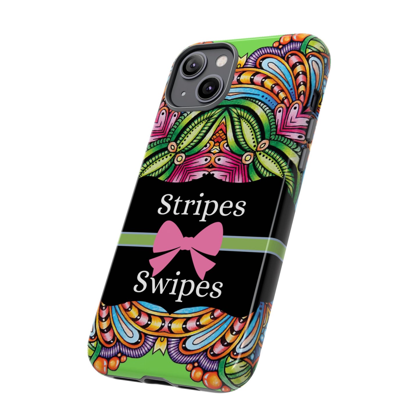 Phone Case iPhone 16/15/14 - Flower Child Stripes & Swipes Tough Case