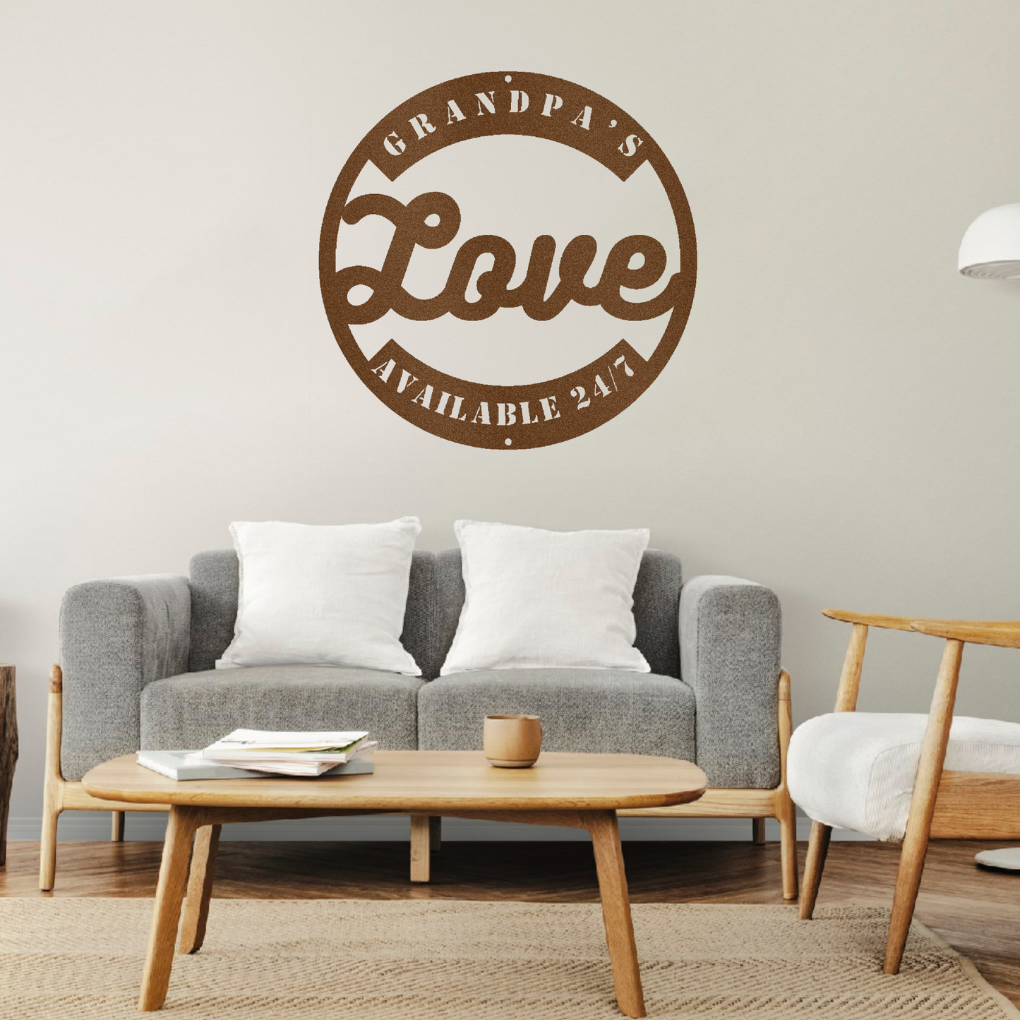 Grandpa's Love Available 24/7 - Steel Wall Decor