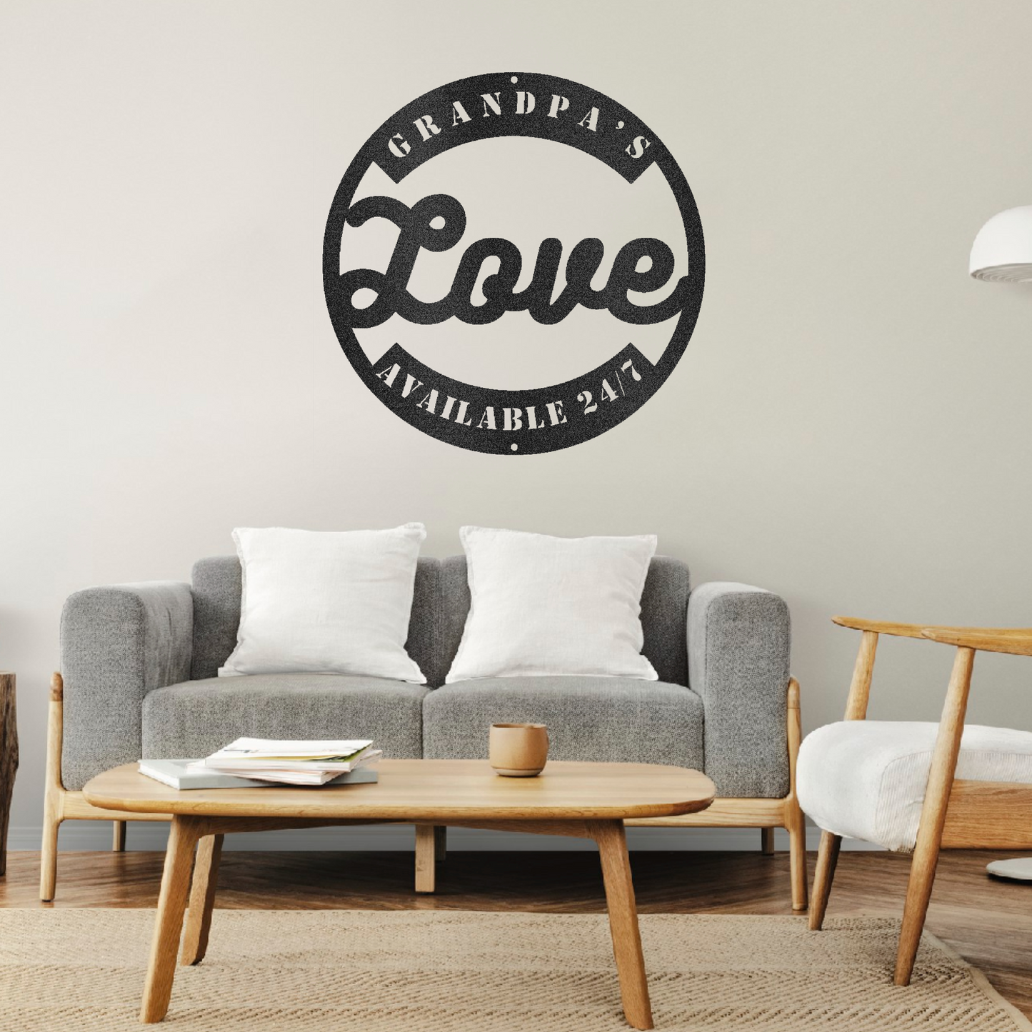 Grandpa's Love Available 24/7 - Steel Wall Decor