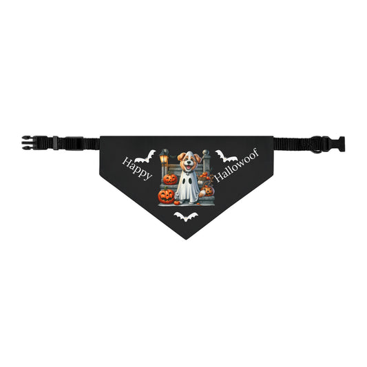 Happy "Hallowoof" - MEDIUM Pet Bandana Collar BLACK 03