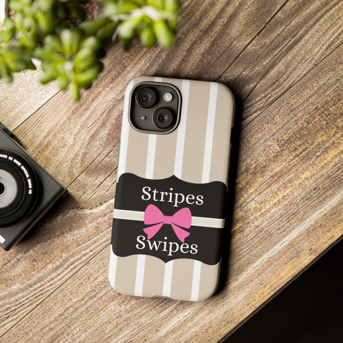 Phone Case iPhone 16/15/14 - Stripes & Swipes Tough Case