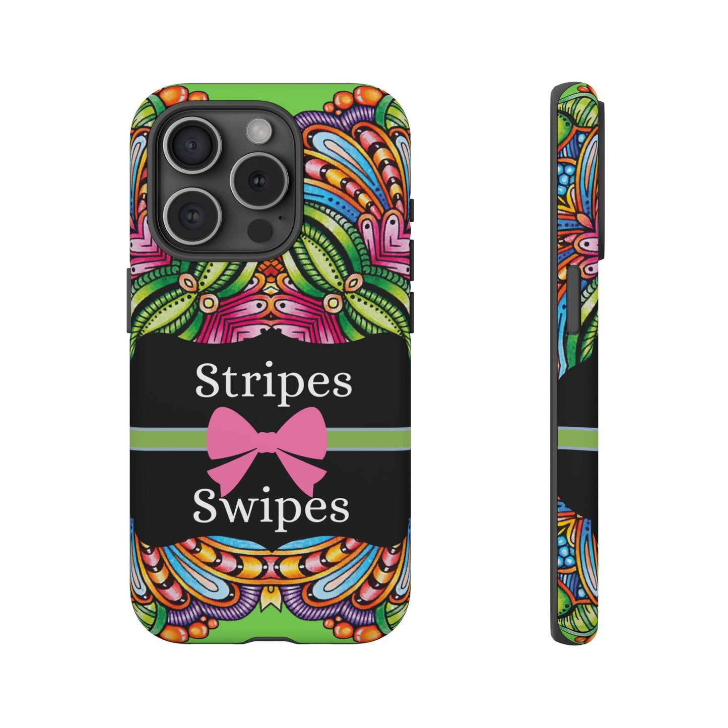 Phone Case iPhone 16/15/14 - Flower Child Stripes & Swipes Tough Case