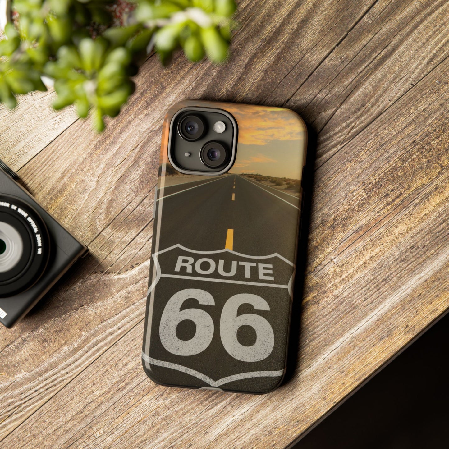 Phone Case iPhone 16/15/14 - Vintage Route 66 Tough Case