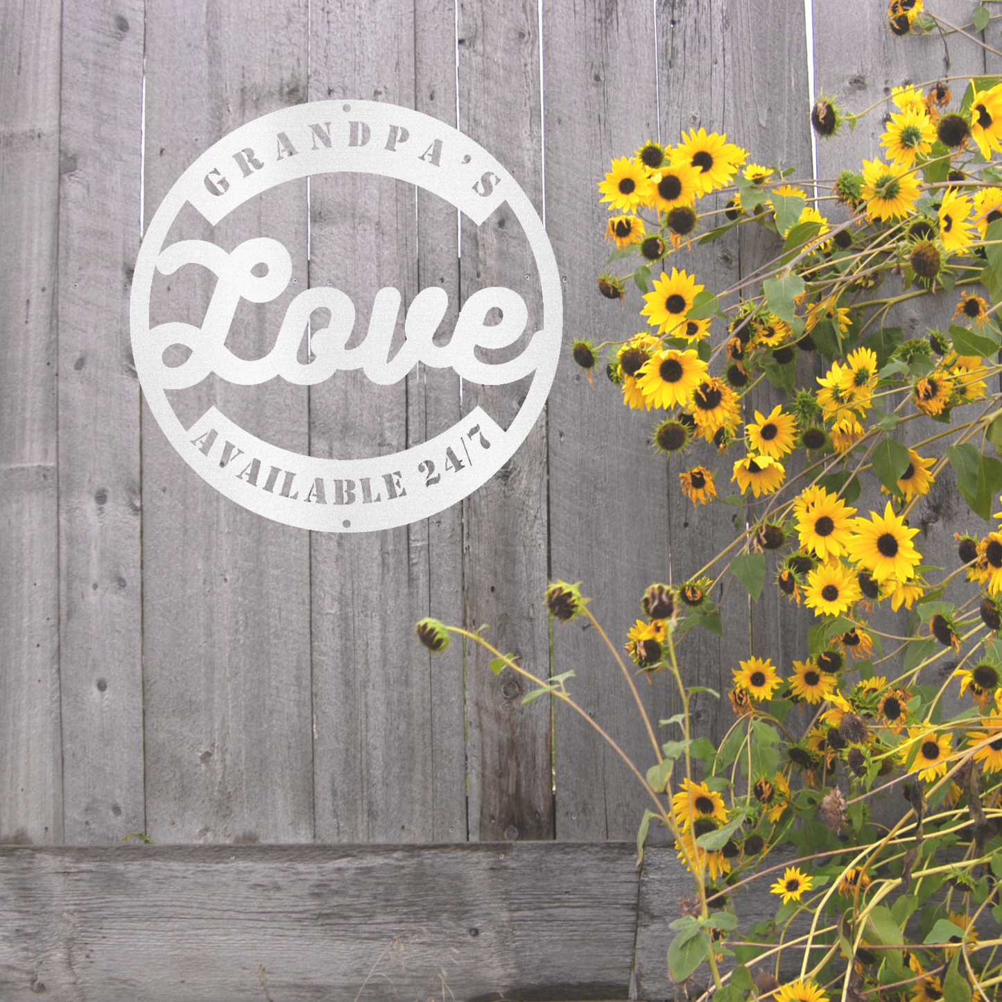 Grandpa's Love Available 24/7 - Steel Wall Decor