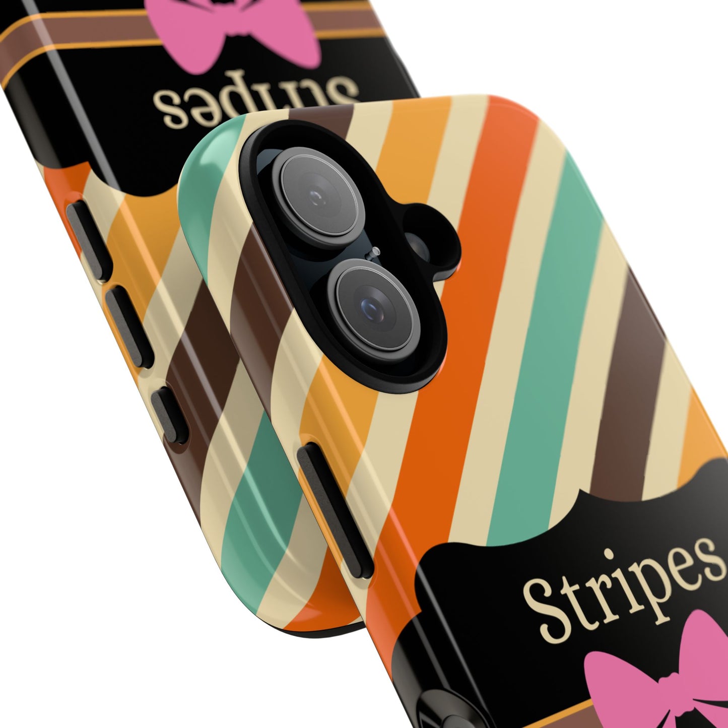 Phone Case iPhone 16/15/14 - Diagonal Retro Stripes & Swipes Tough Case