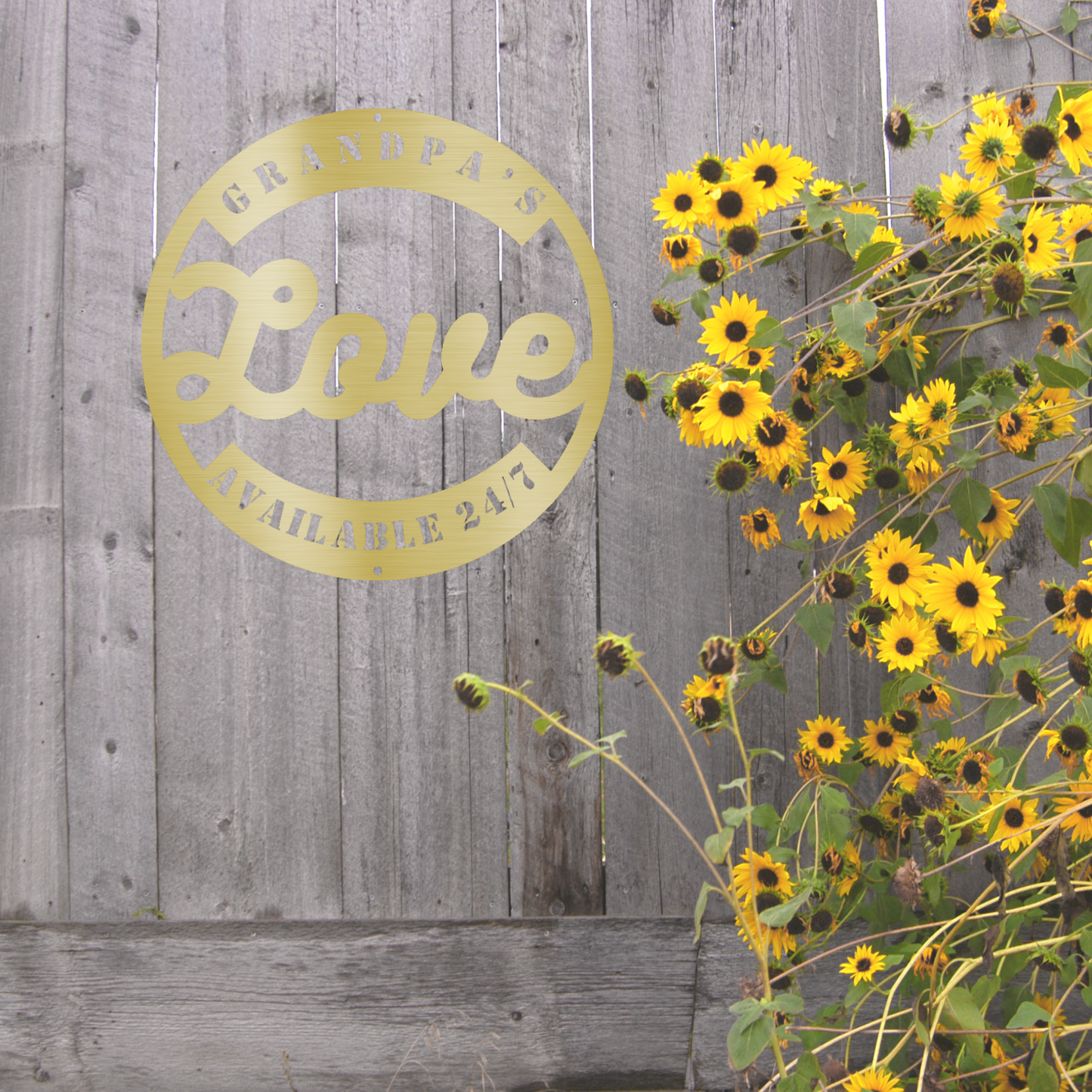 Grandpa's Love Available 24/7 - Steel Wall Decor