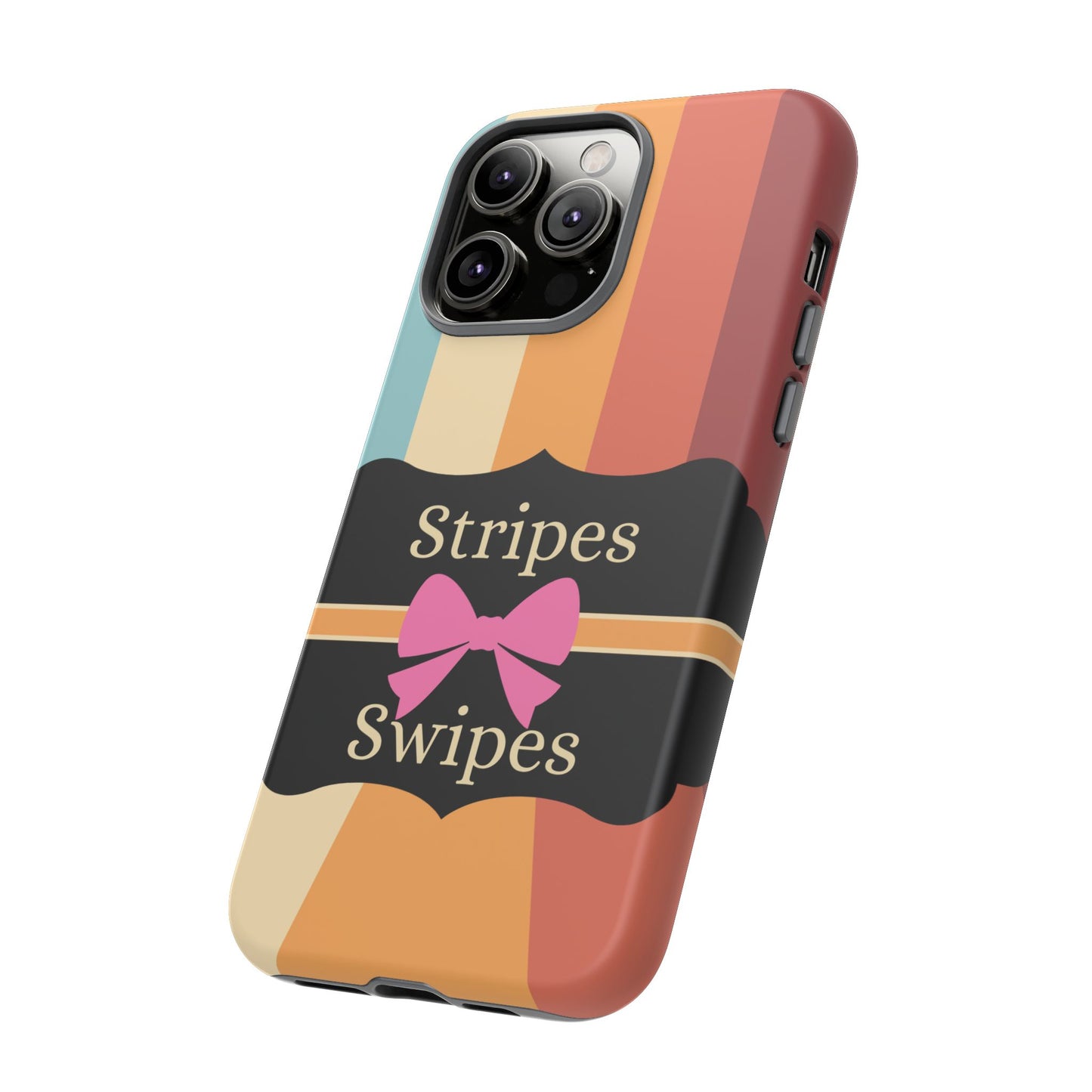 Phone Case iPhone 16/15/14 - Wall/Floor Stripes & Swipes Tough Case