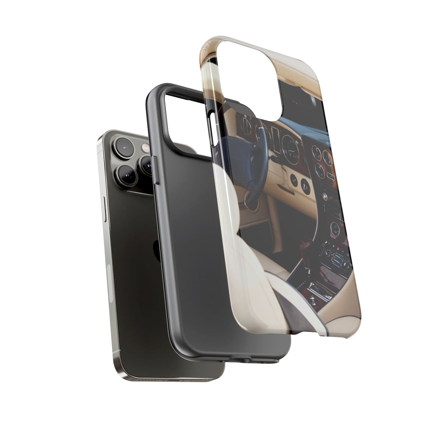 Phone Case iPhone 16/15/14 - Luxury Car Interior Tough Case