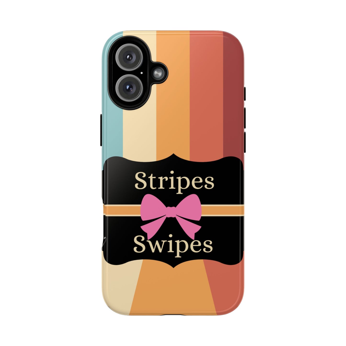 Phone Case iPhone 16/15/14 - Wall/Floor Stripes & Swipes Tough Case