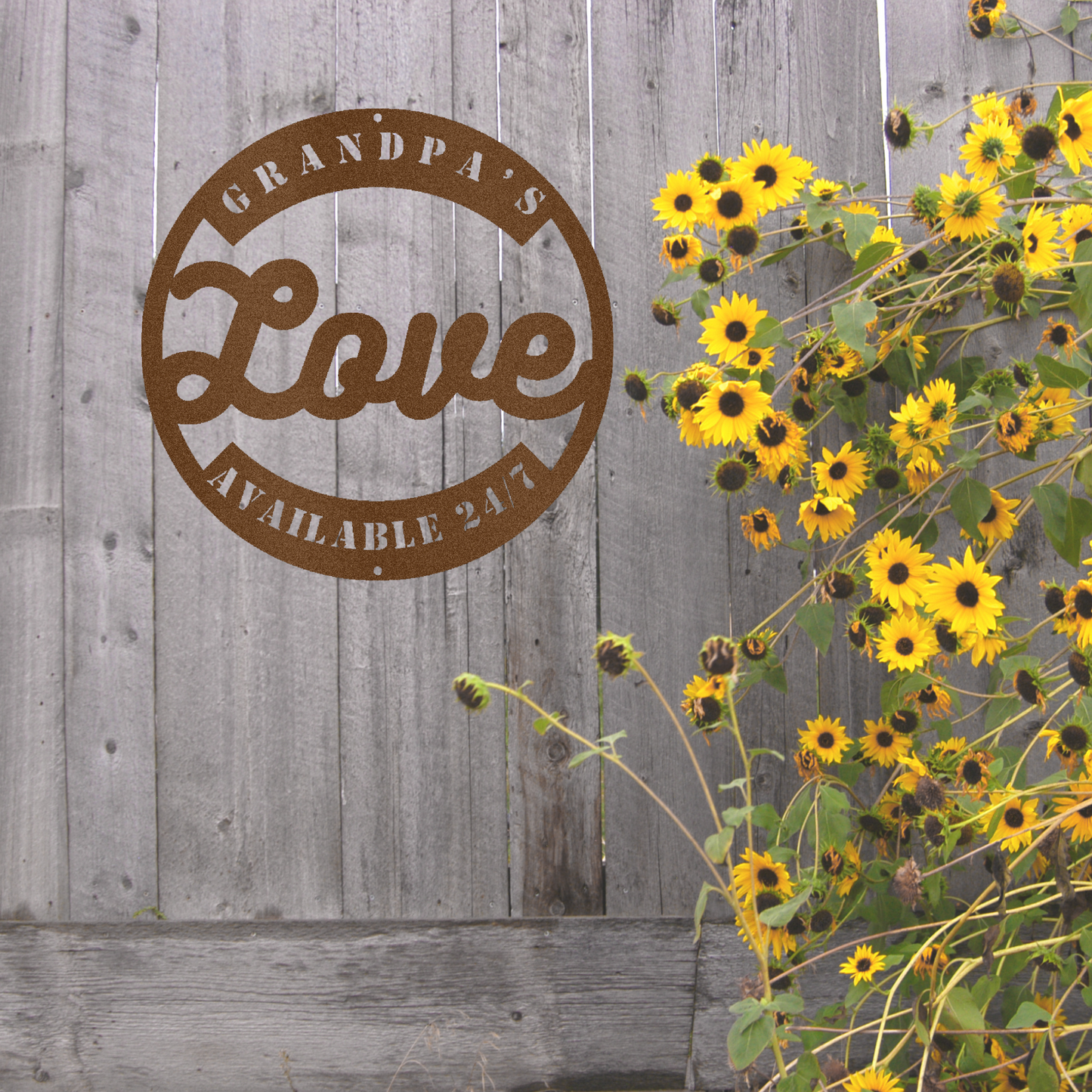 Grandpa's Love Available 24/7 - Steel Wall Decor