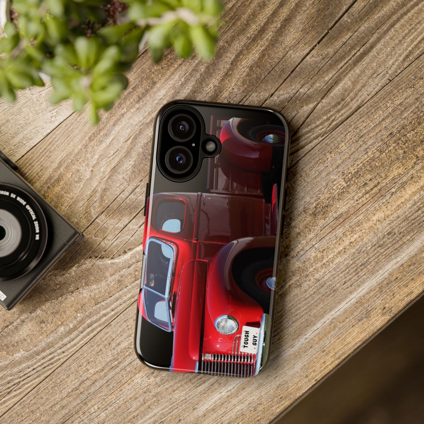 Phone Case iPhone 16/15/14 - Tough Guy Vintage Red Truck Tough Case