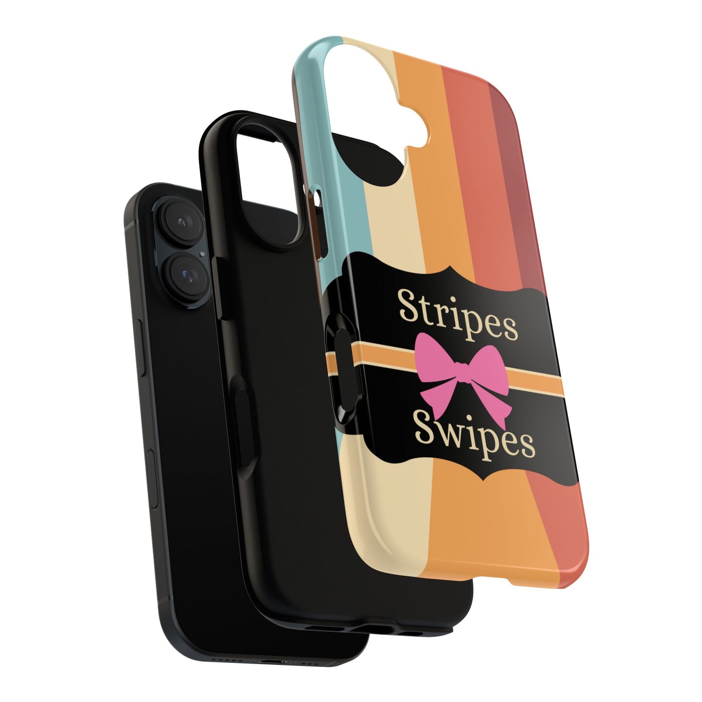 Phone Case iPhone 16/15/14 - Wall/Floor Stripes & Swipes Tough Case