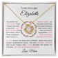 To My Daughter(s) — Beautiful Love Knot Necklace & PERSONALIZED Heartwarming Message from Mom (Only, First-Born, Second, Third, Fourth, Fifth, or Twins)