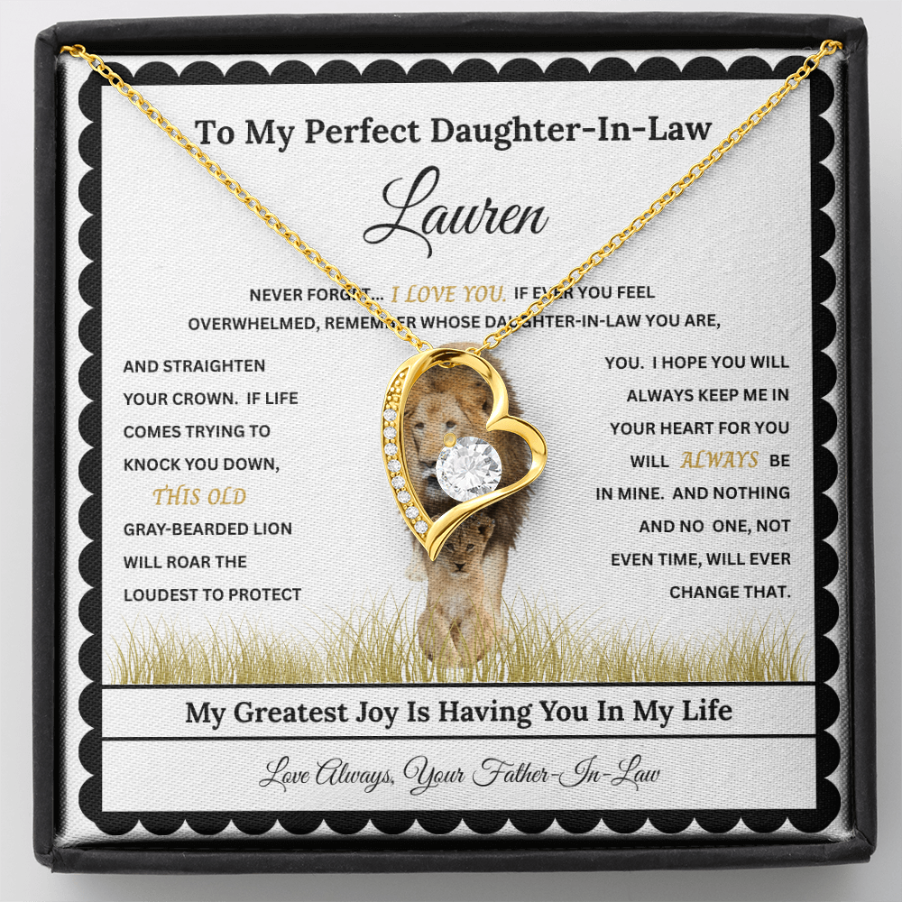 Daughter Heart Necklace Gift with Personalized Message Card – Custom Name Gift for Daughter, Granddaughter, Bonus Daughter, Goddaughter or Daughter-In-Law