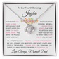 To Our Daughter(s) — Beautiful Love Knot Necklace & PERSONALIZED Heartwarming Message from Mom & Dad (Only, First-Born, Second, Third, Fourth, Fifth, or Twins)