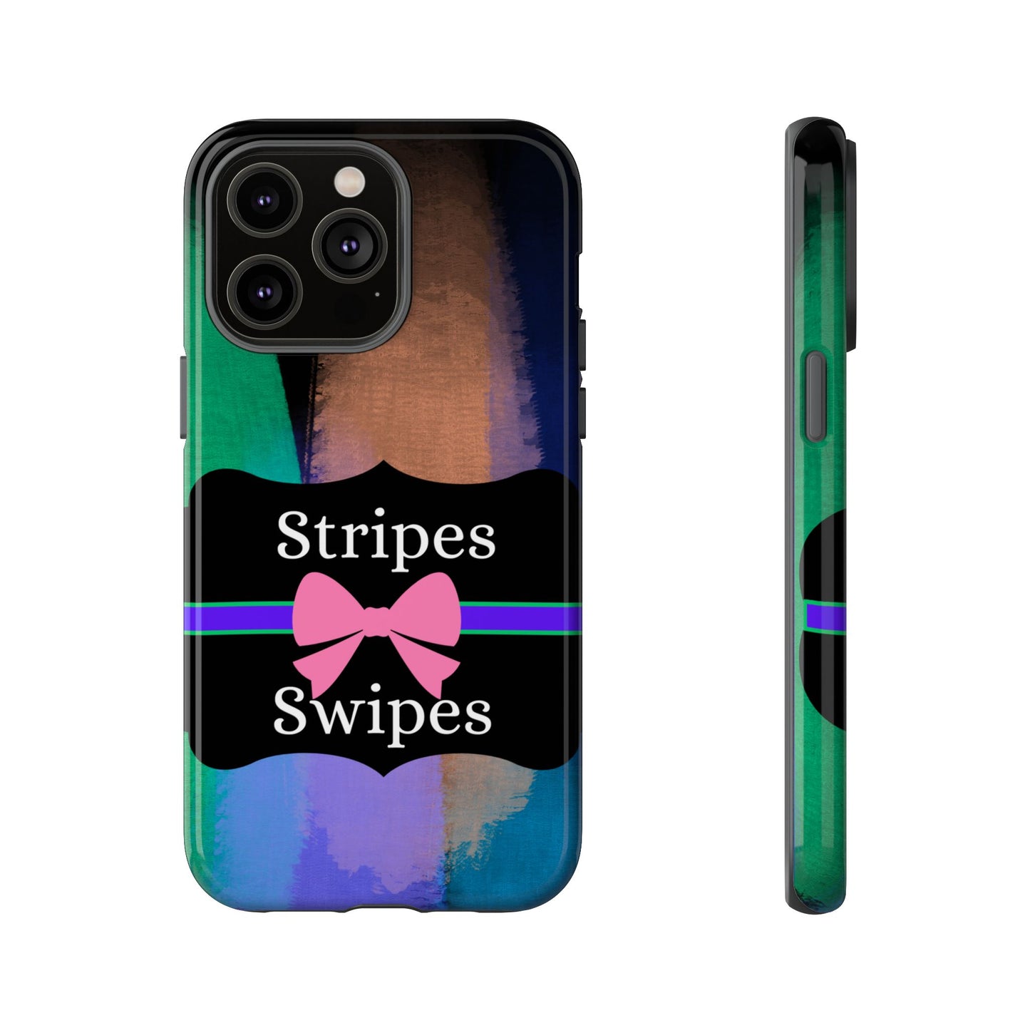 Phone Case iPhone 16/15/14 - Brushed Stripes & Swipes Tough Case