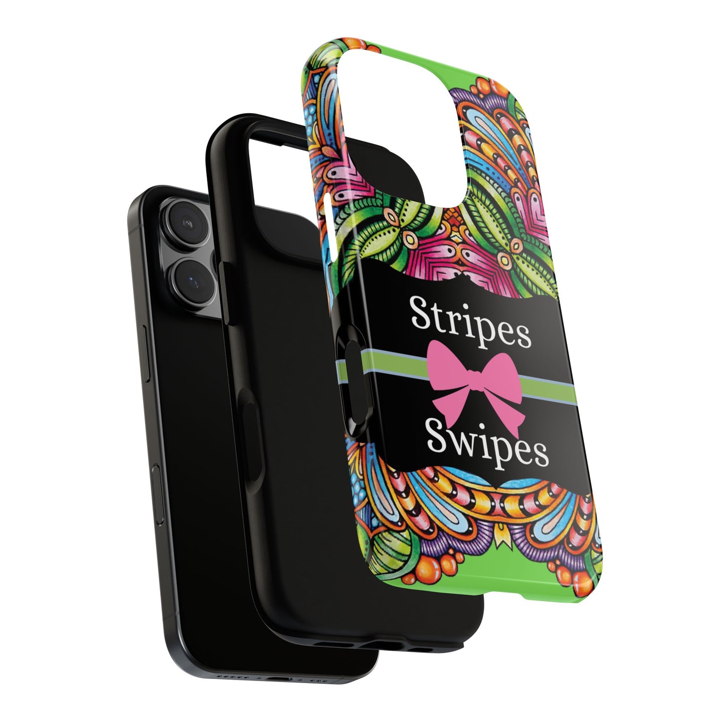 Phone Case iPhone 16/15/14 - Flower Child Stripes & Swipes Tough Case