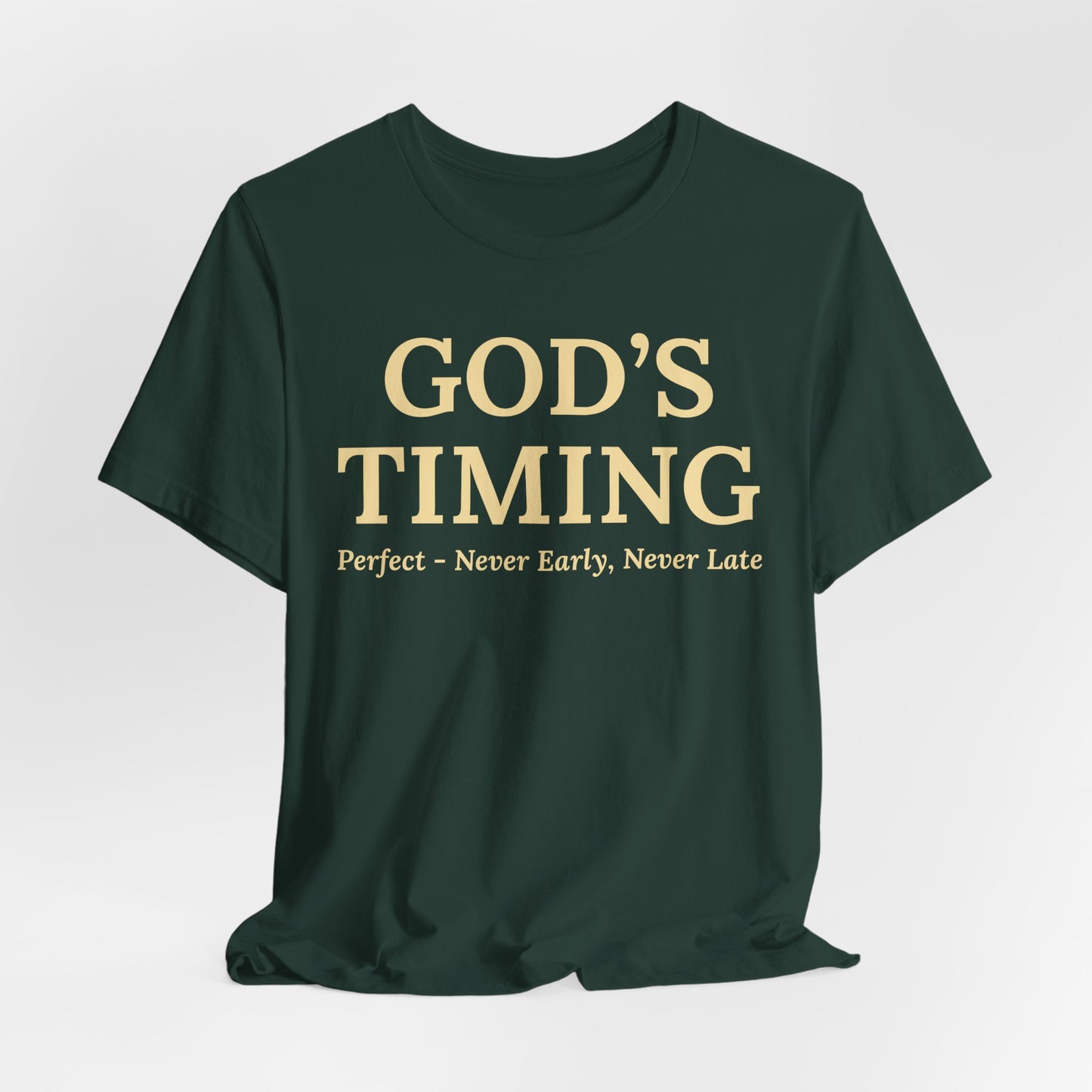 God’s Timing T‑Shirt — Inspirational Faith Tee