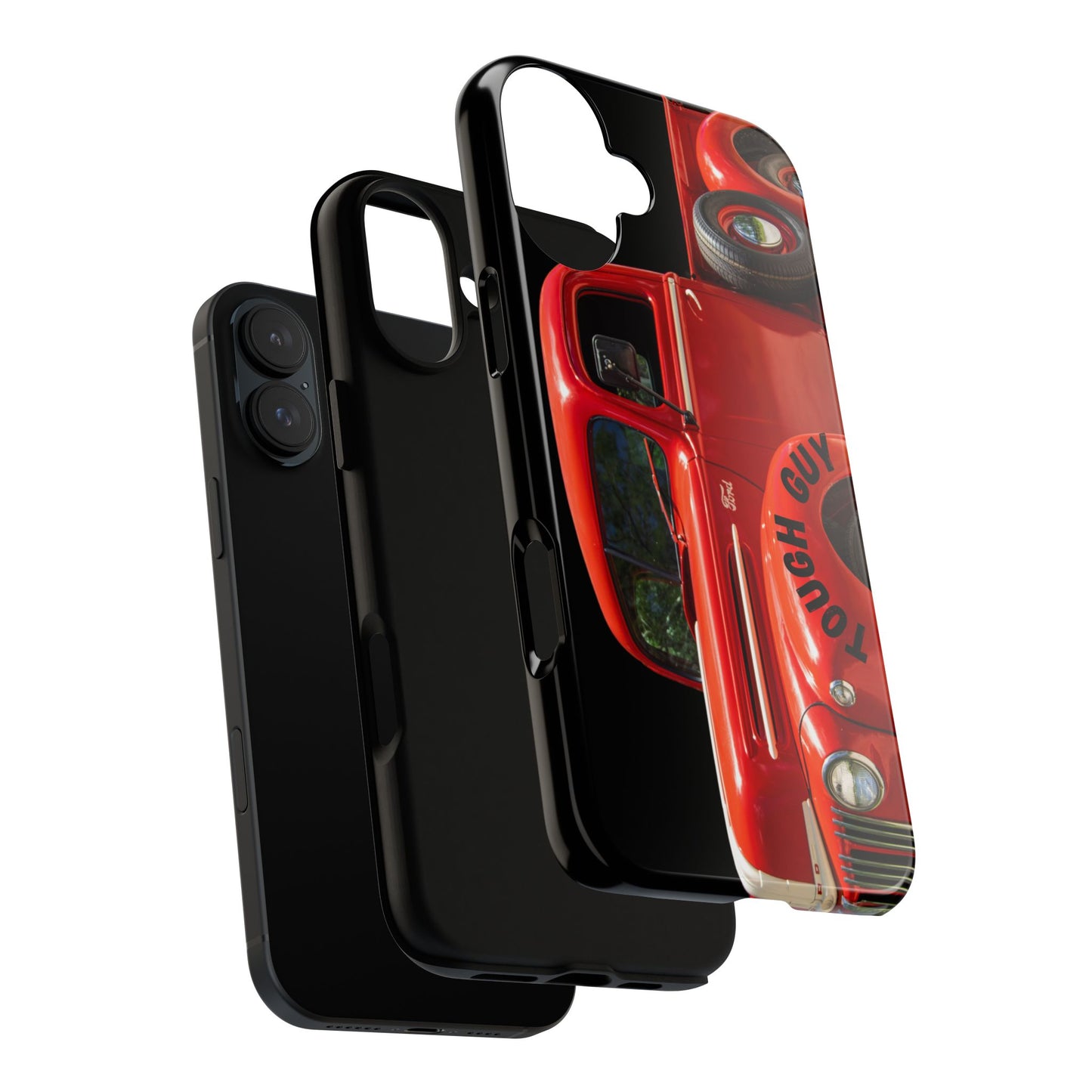 Phone Case iPhone 16/15/14 - Tough Guy Vintage Red Truck Tough Case