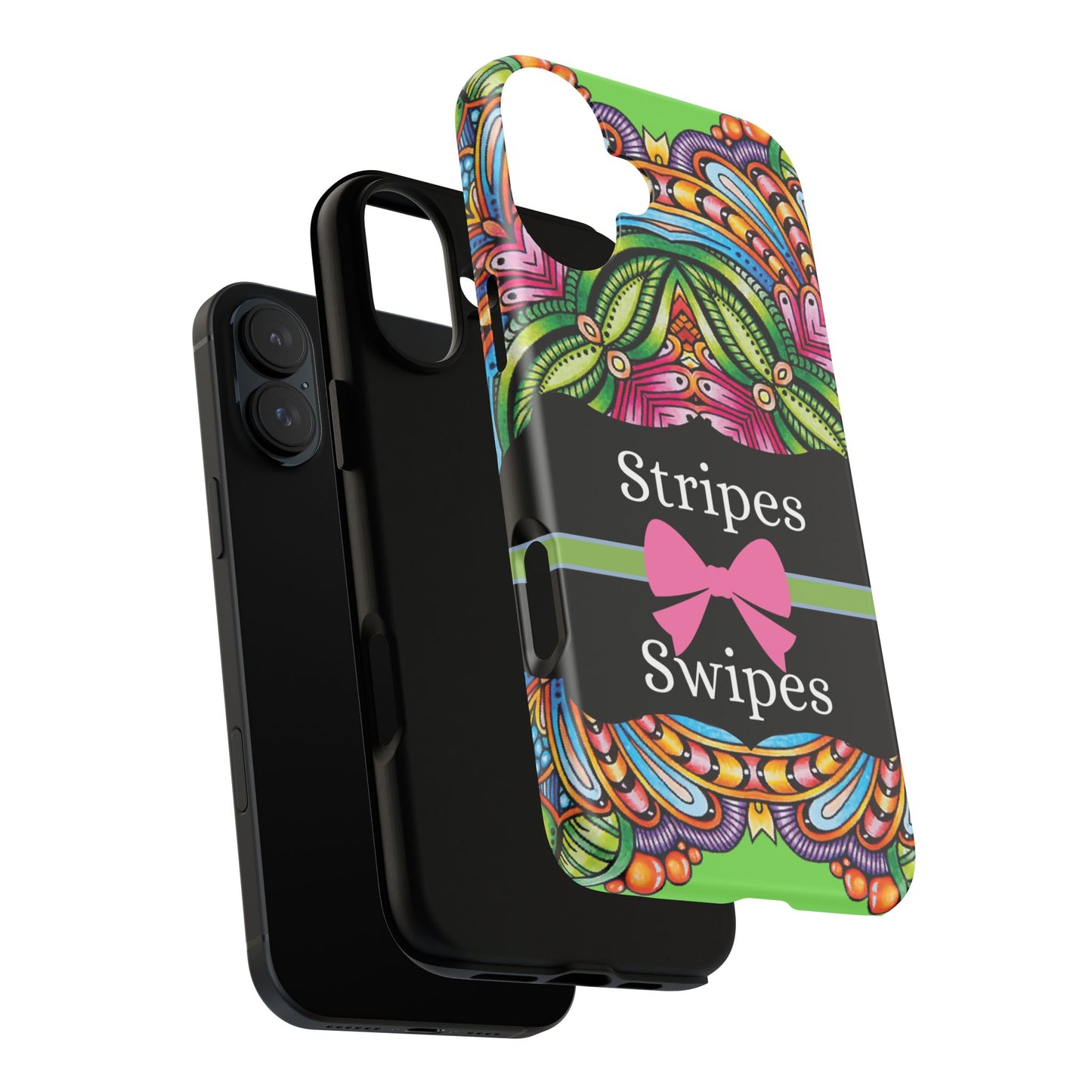 Phone Case iPhone 16/15/14 - Flower Child Stripes & Swipes Tough Case