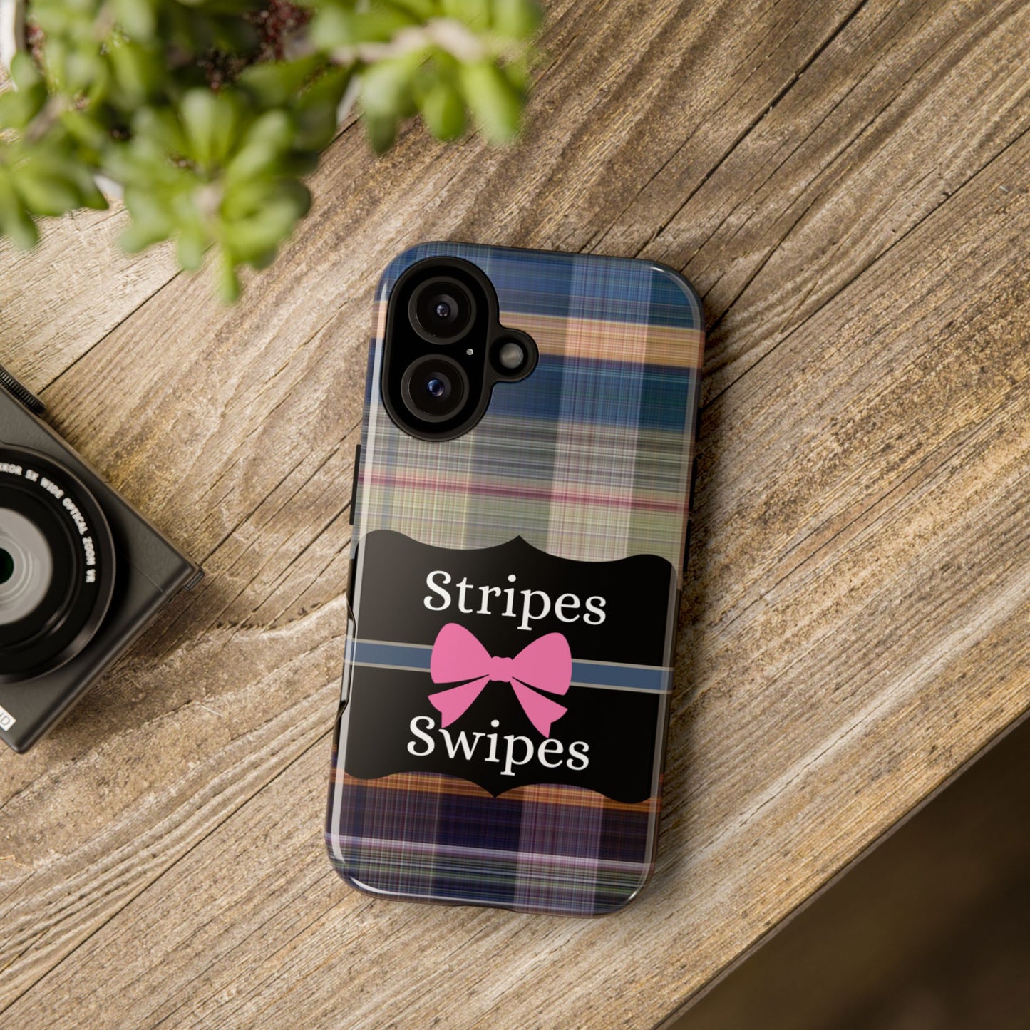 Phone Case iPhone 16/15/14 -Stripes & Swipes Tough Case