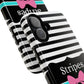 Phone Case iPhone 16/15/14 - Black/White/Blue Stripes & Swipes Tough Case