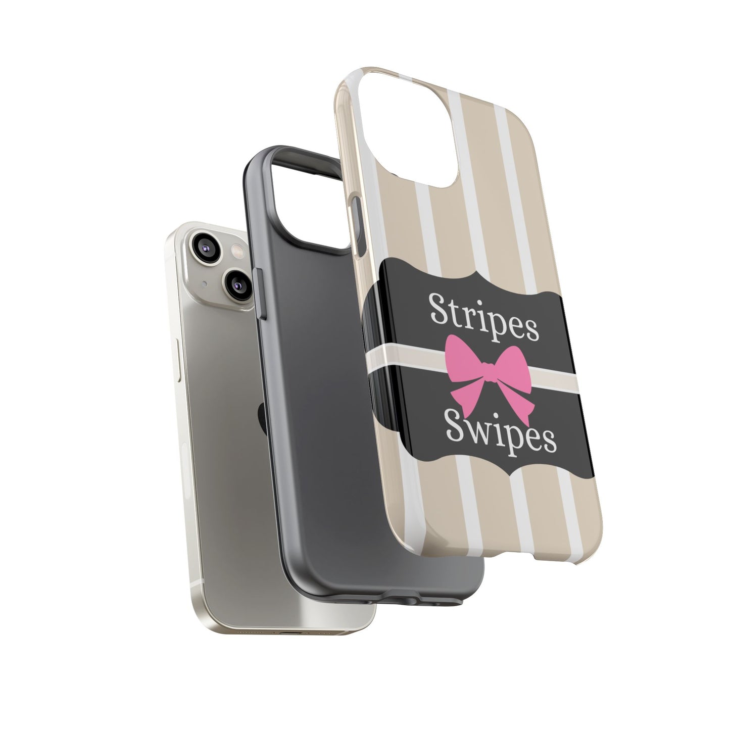 Phone Case iPhone 16/15/14 - Stripes & Swipes Tough Case