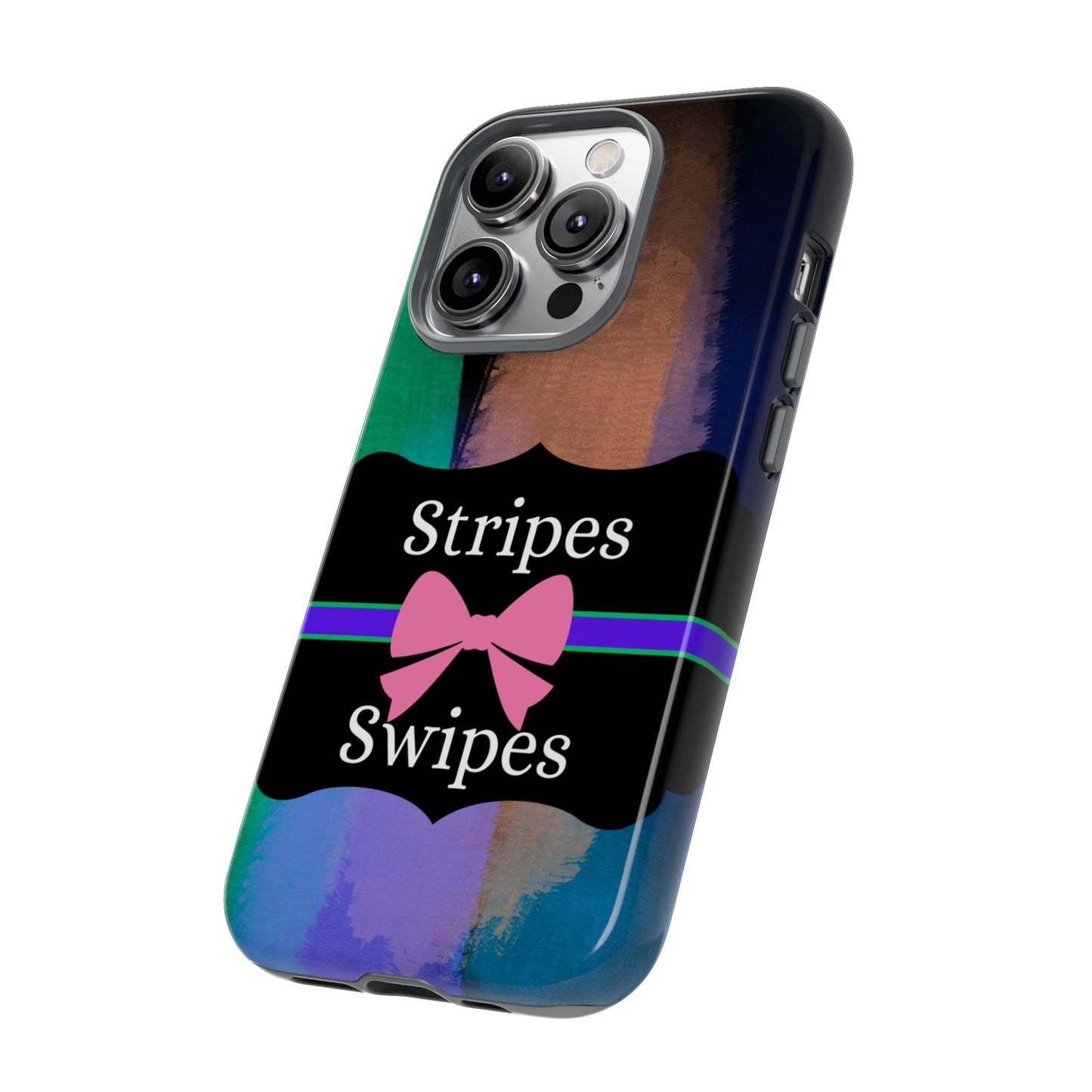 Phone Case iPhone 16/15/14 - Brushed Stripes & Swipes Tough Case