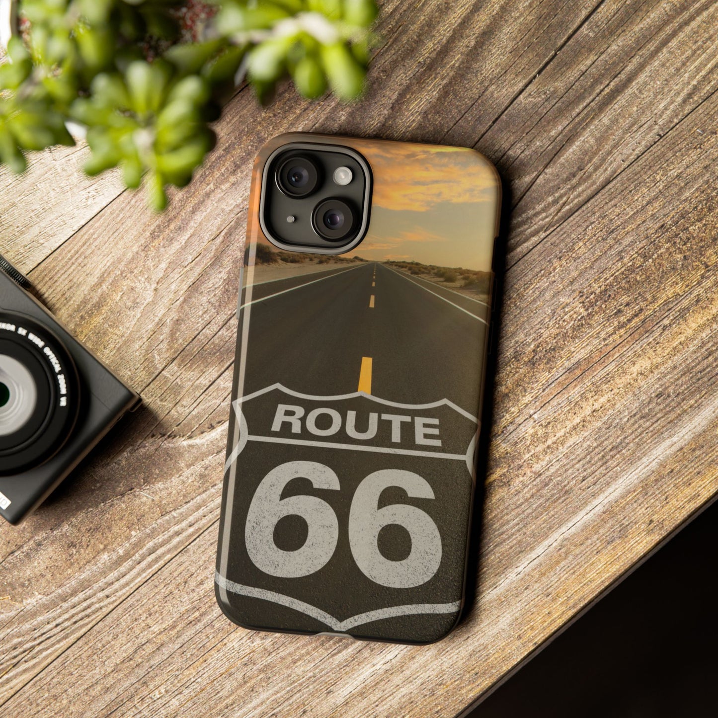 Phone Case iPhone 16/15/14 - Vintage Route 66 Tough Case