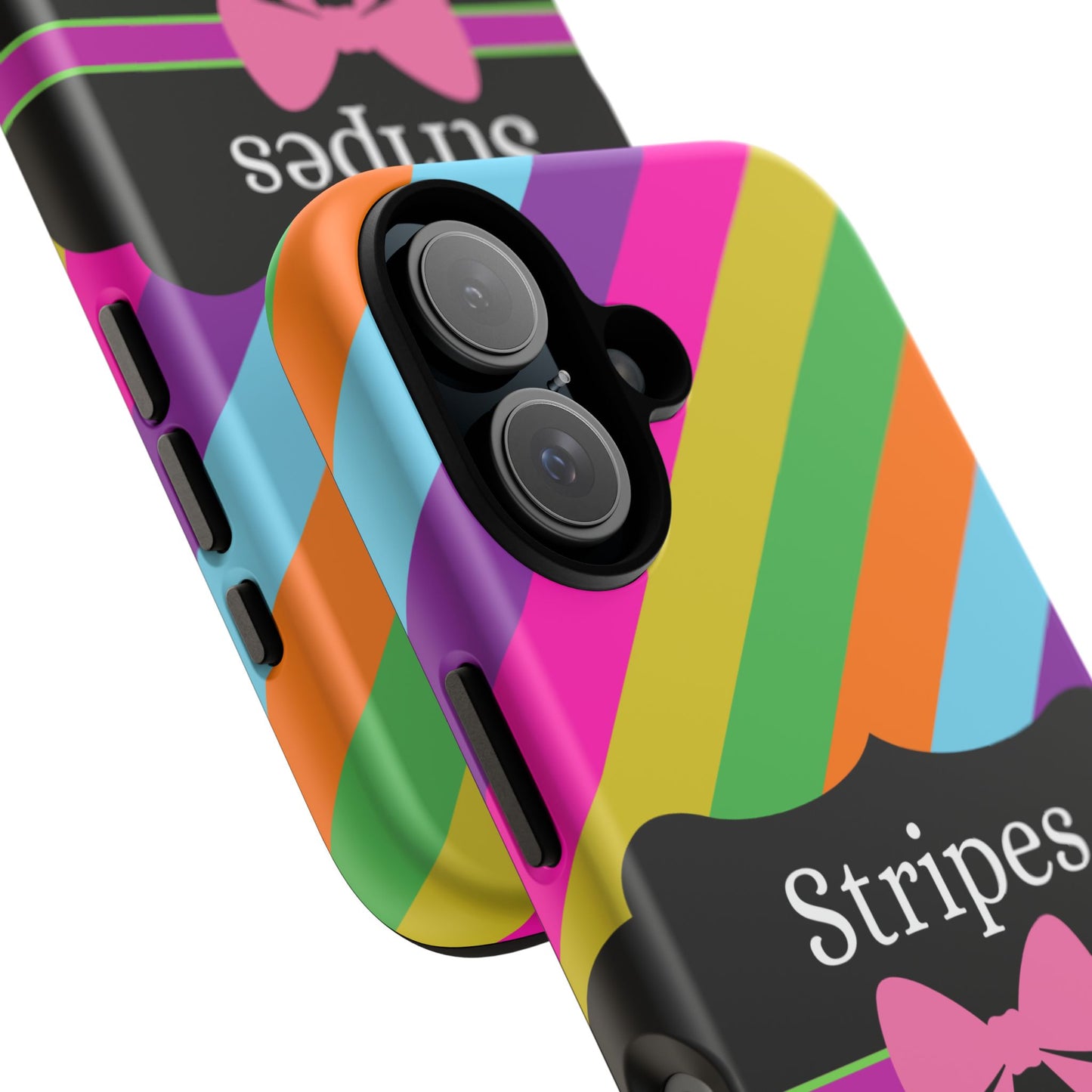 Phone Case iPhone 16/15/14 - Diagonal Vivid Stripes & Swipes Tough Case