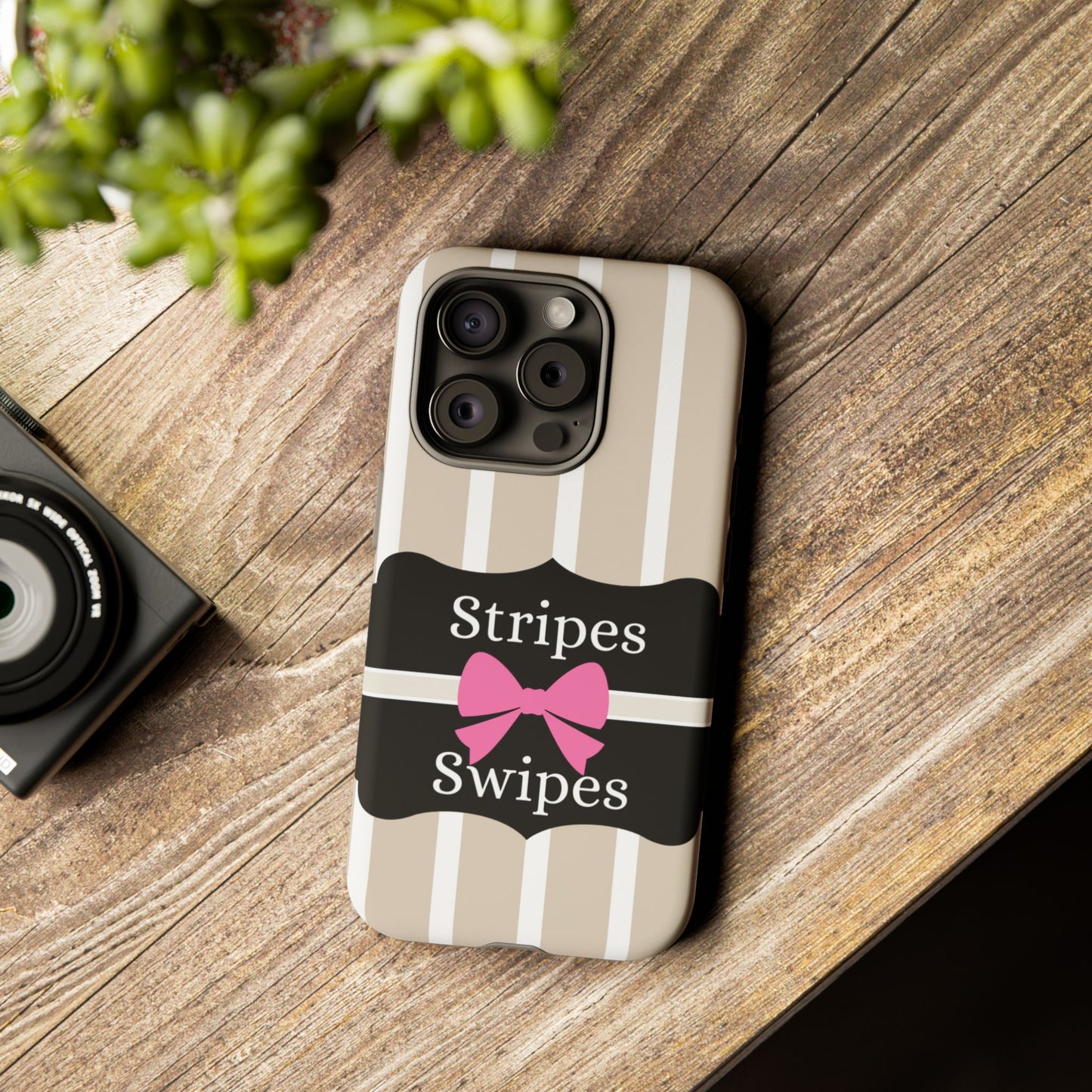 Phone Case iPhone 16/15/14 - Stripes & Swipes Tough Case