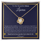 To My Beautiful Mom – Love Knot Necklace and Personalized Message Card with Name & Special Message to Mom | Mother’s Gift of Love & Gratitude