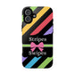 Phone Case iPhone 16/15/14 - Diagonal Vivid Black Stripes & Swipes Tough Case