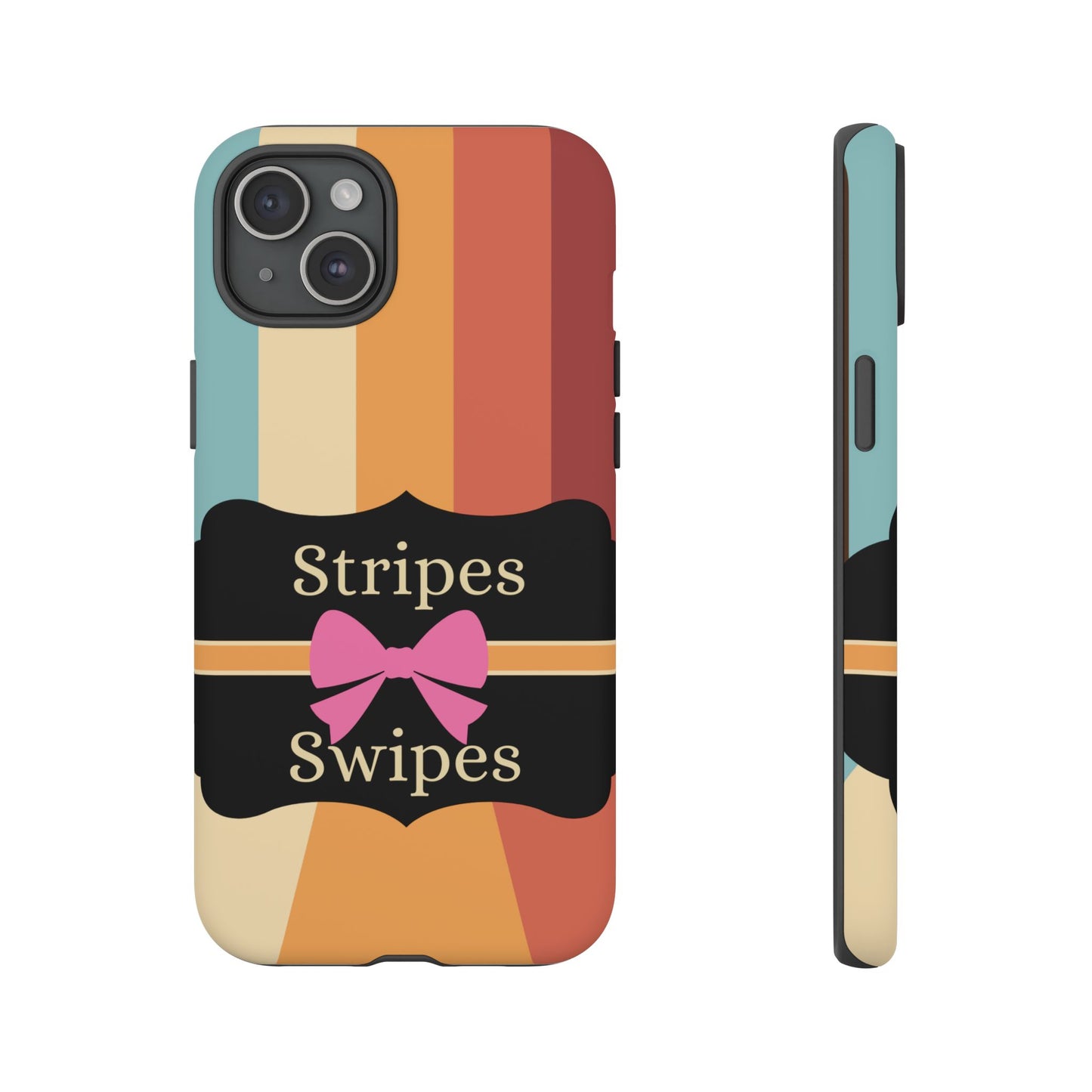 Phone Case iPhone 16/15/14 - Wall/Floor Stripes & Swipes Tough Case