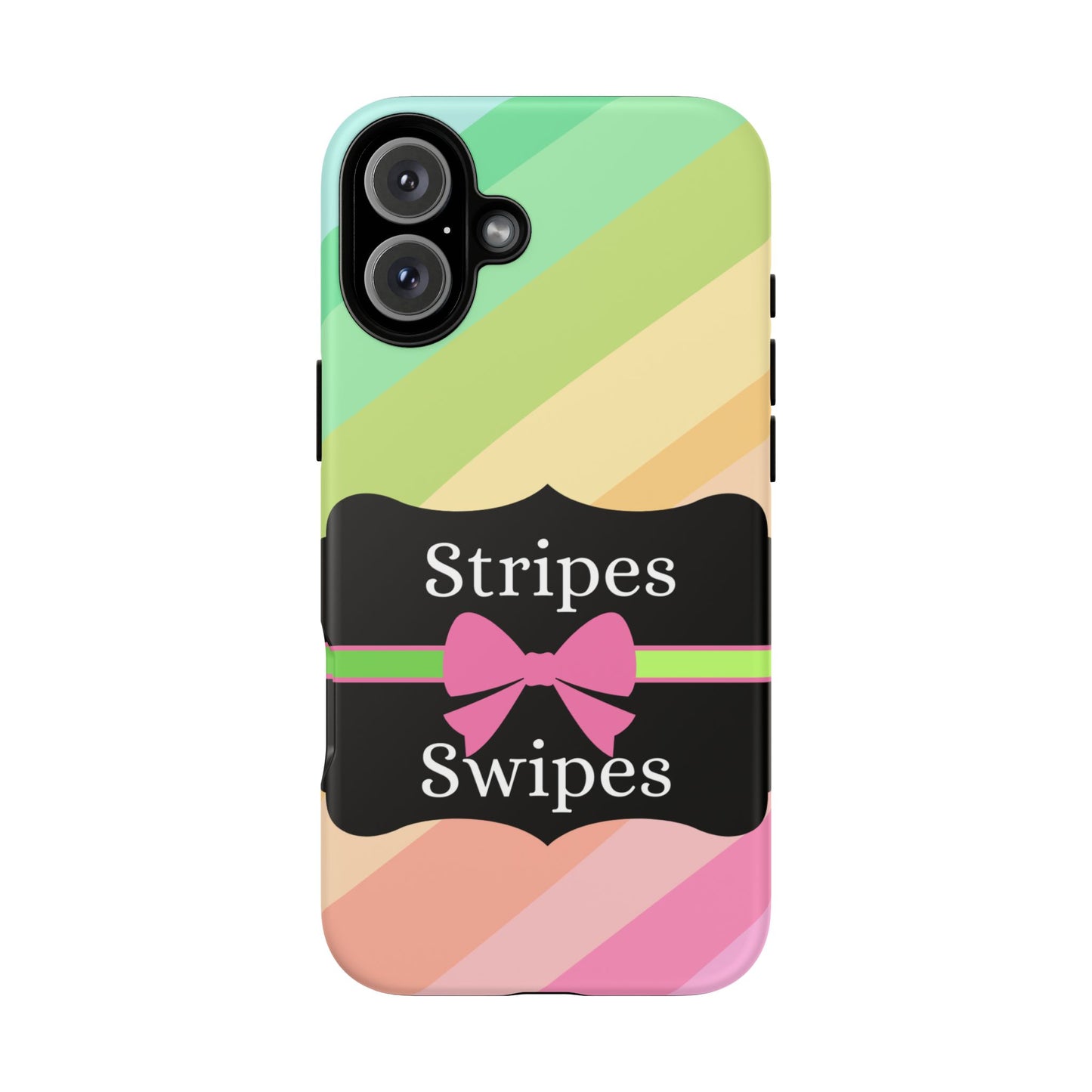 Phone Case iPhone 16/15/14 - Diagonal Pastel Stripes & Swipes Tough Case