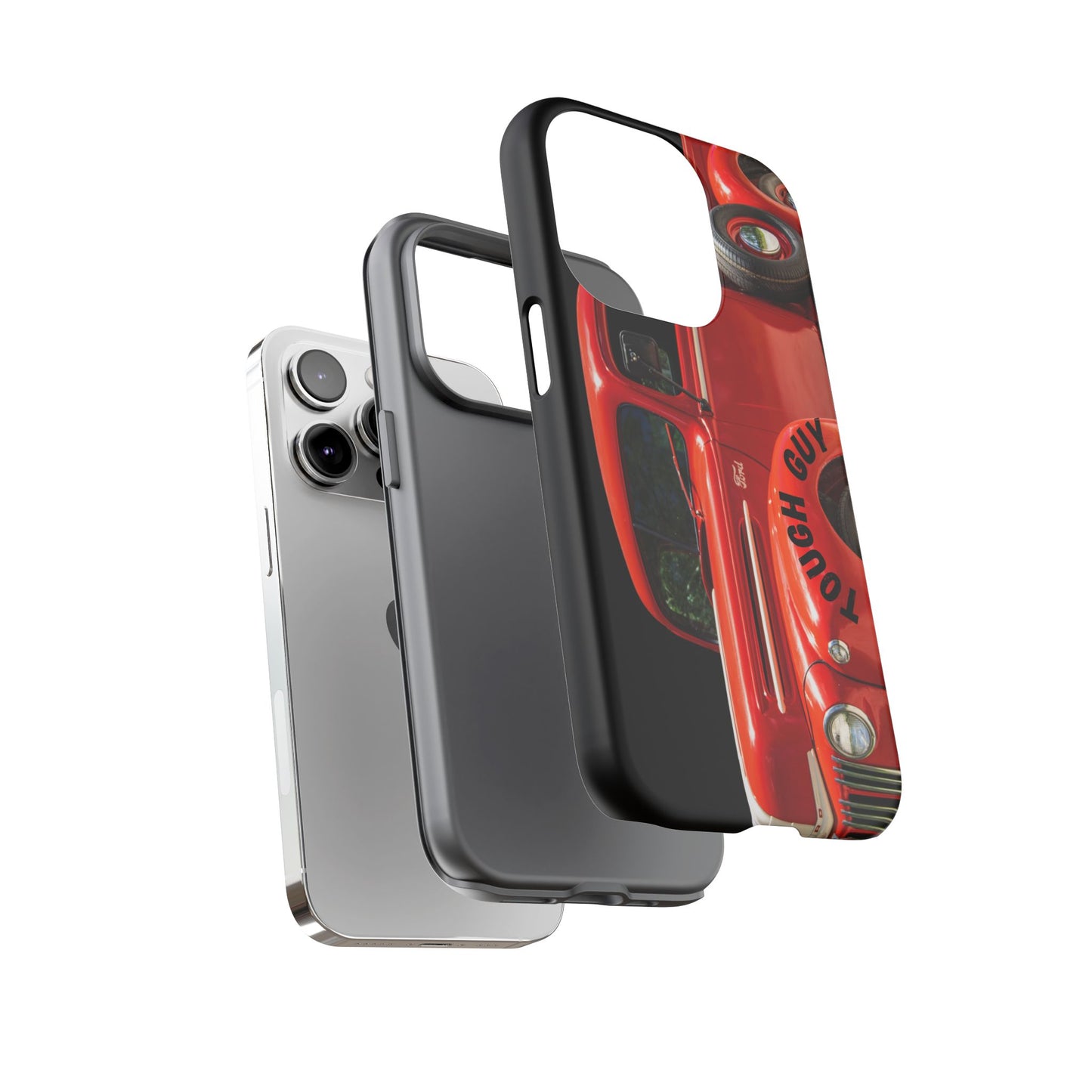 Phone Case iPhone 16/15/14 - Tough Guy Vintage Red Truck Tough Case