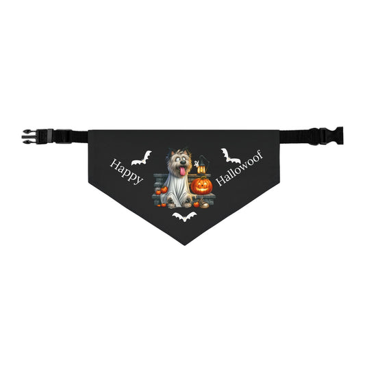 Happy "Hallowoof" - LARGE Pet Bandana Collar BLACK 02