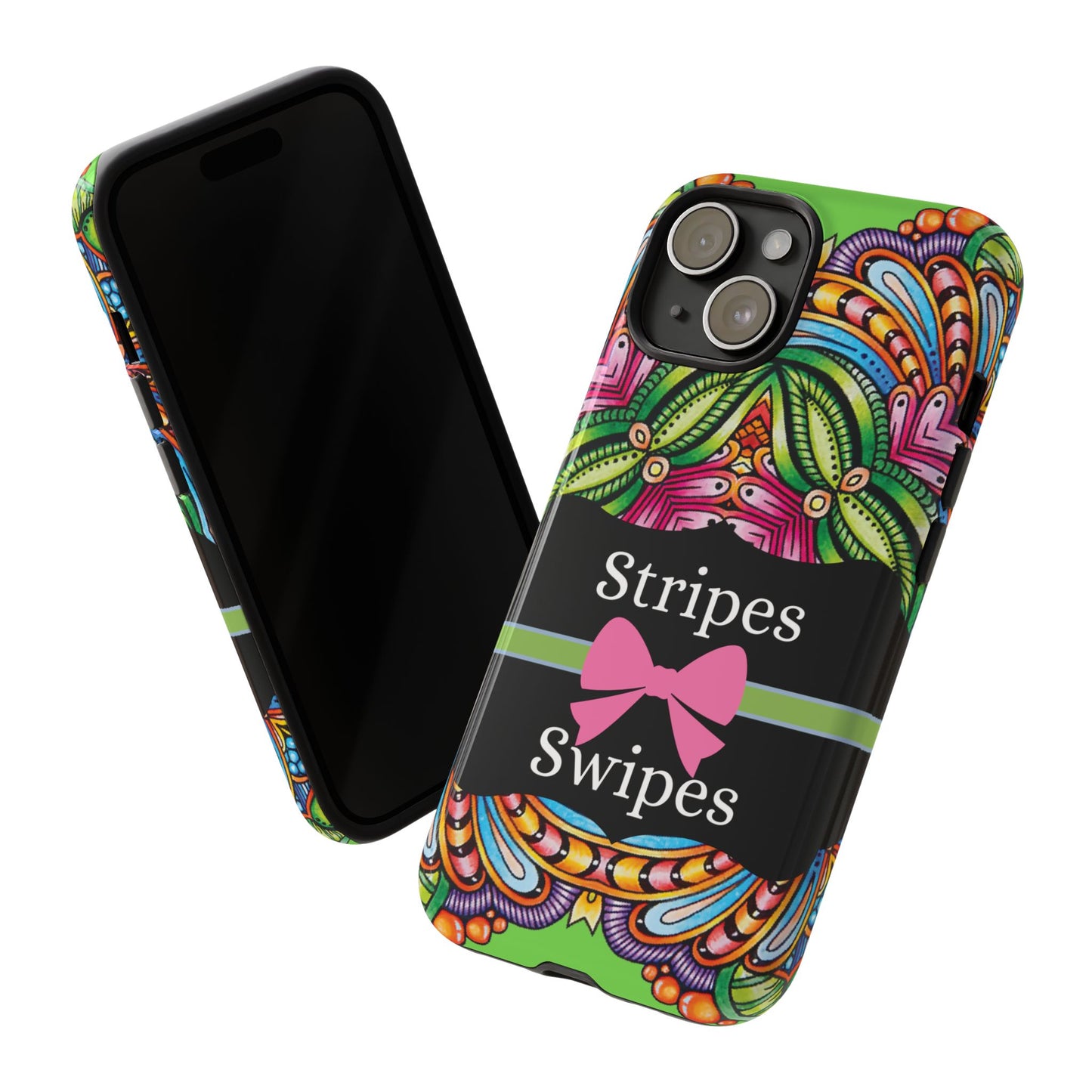 Phone Case iPhone 16/15/14 - Flower Child Stripes & Swipes Tough Case