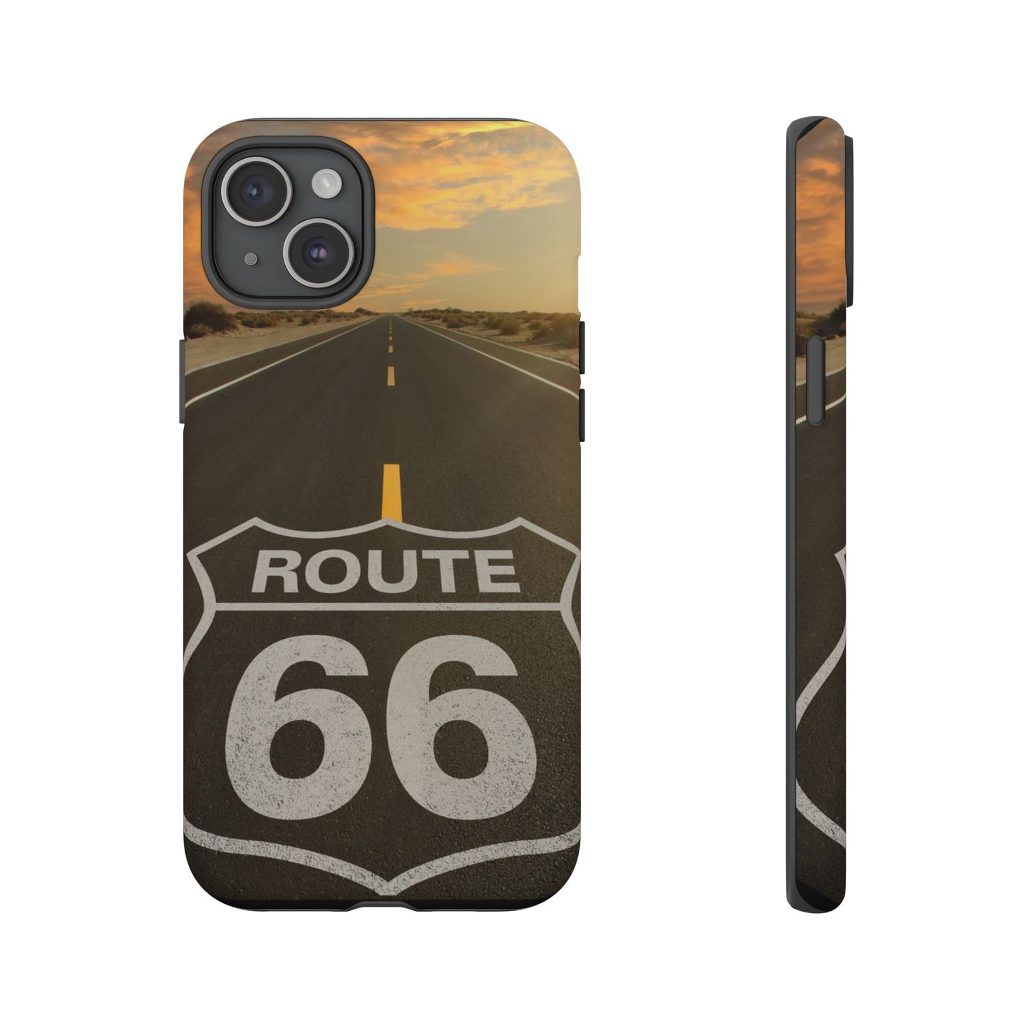 Phone Case iPhone 16/15/14 - Vintage Route 66 Tough Case