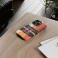 Phone Case iPhone 16/15/14 - Wall/Floor Stripes & Swipes Tough Case