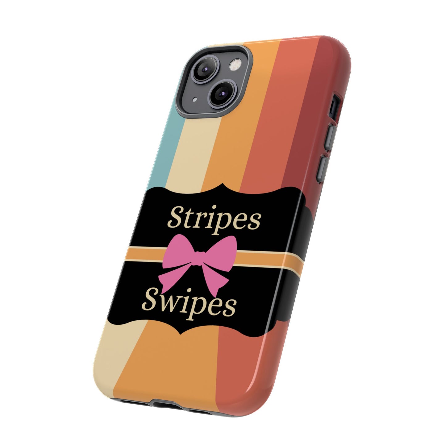 Phone Case iPhone 16/15/14 - Wall/Floor Stripes & Swipes Tough Case