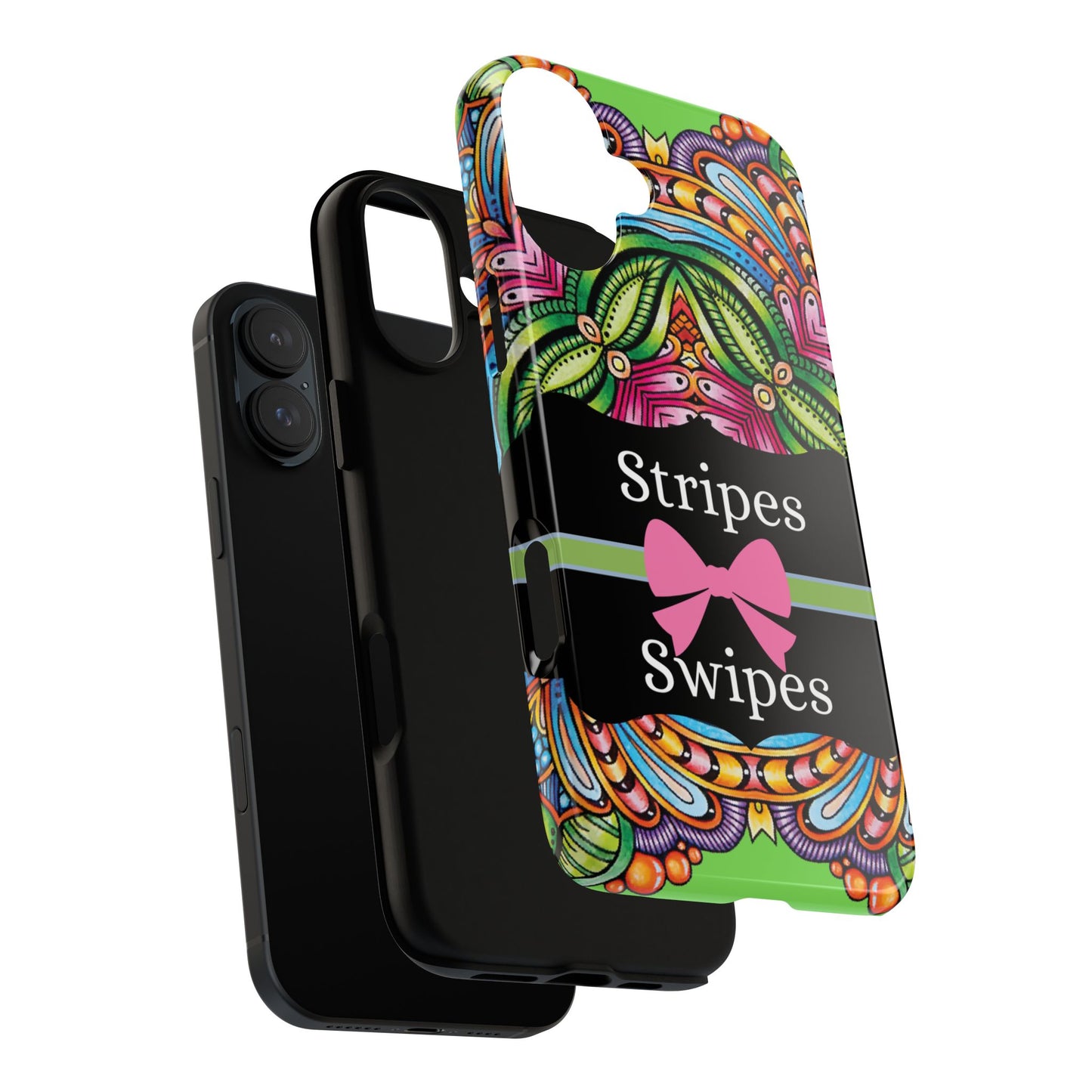 Phone Case iPhone 16/15/14 - Flower Child Stripes & Swipes Tough Case