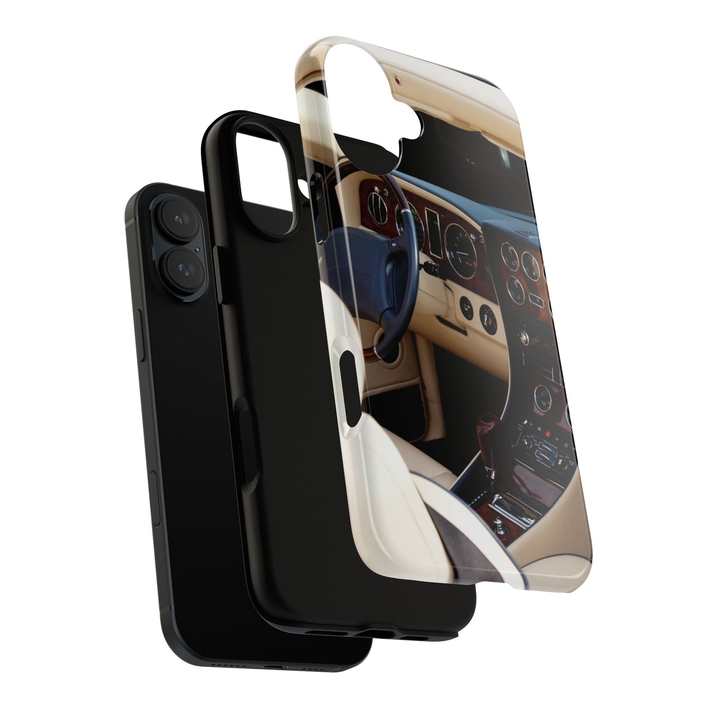 Phone Case iPhone 16/15/14 - Luxury Car Interior Tough Case