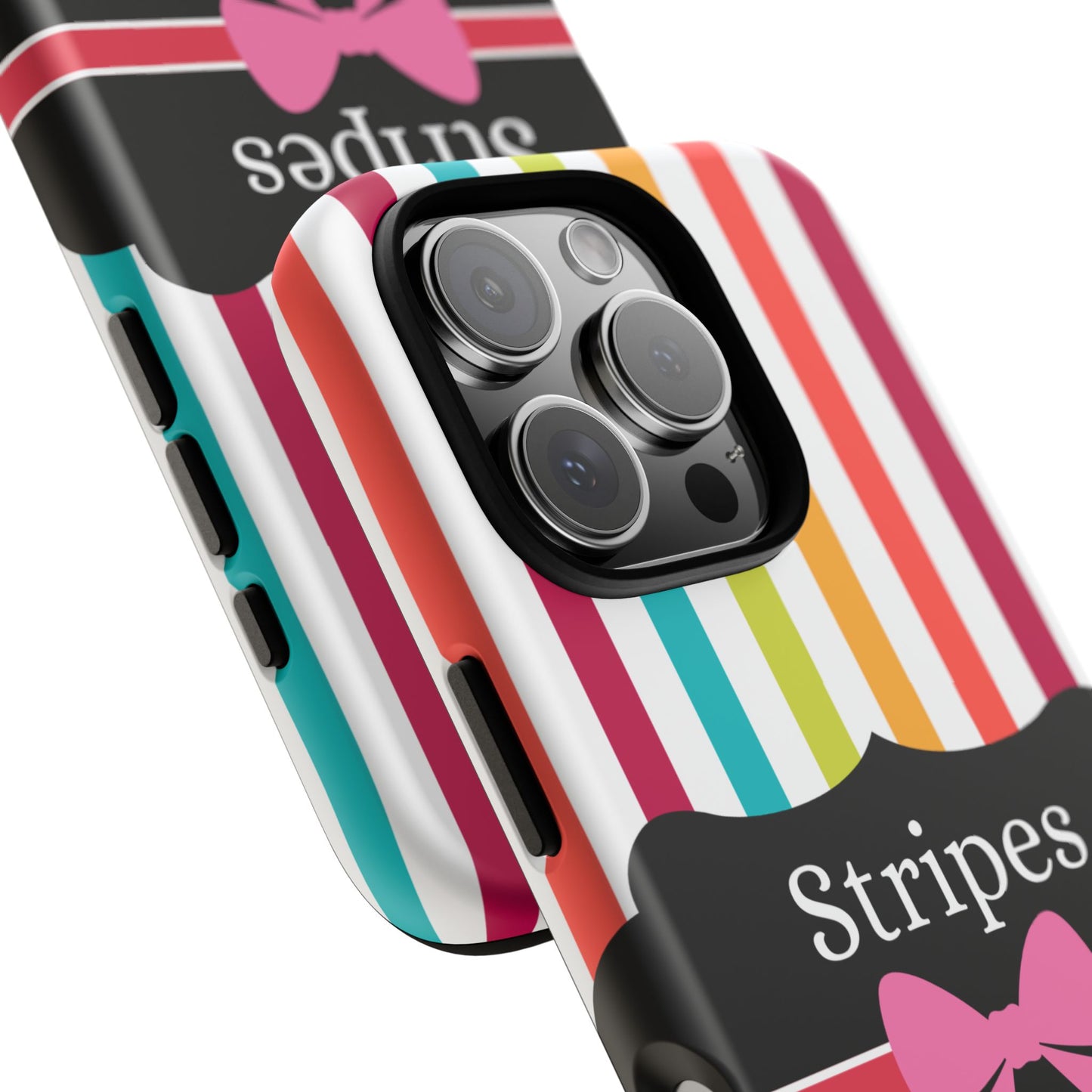 Phone Case iPhone 16/15/14 - Lollipop Stripes & Swipes Tough Case