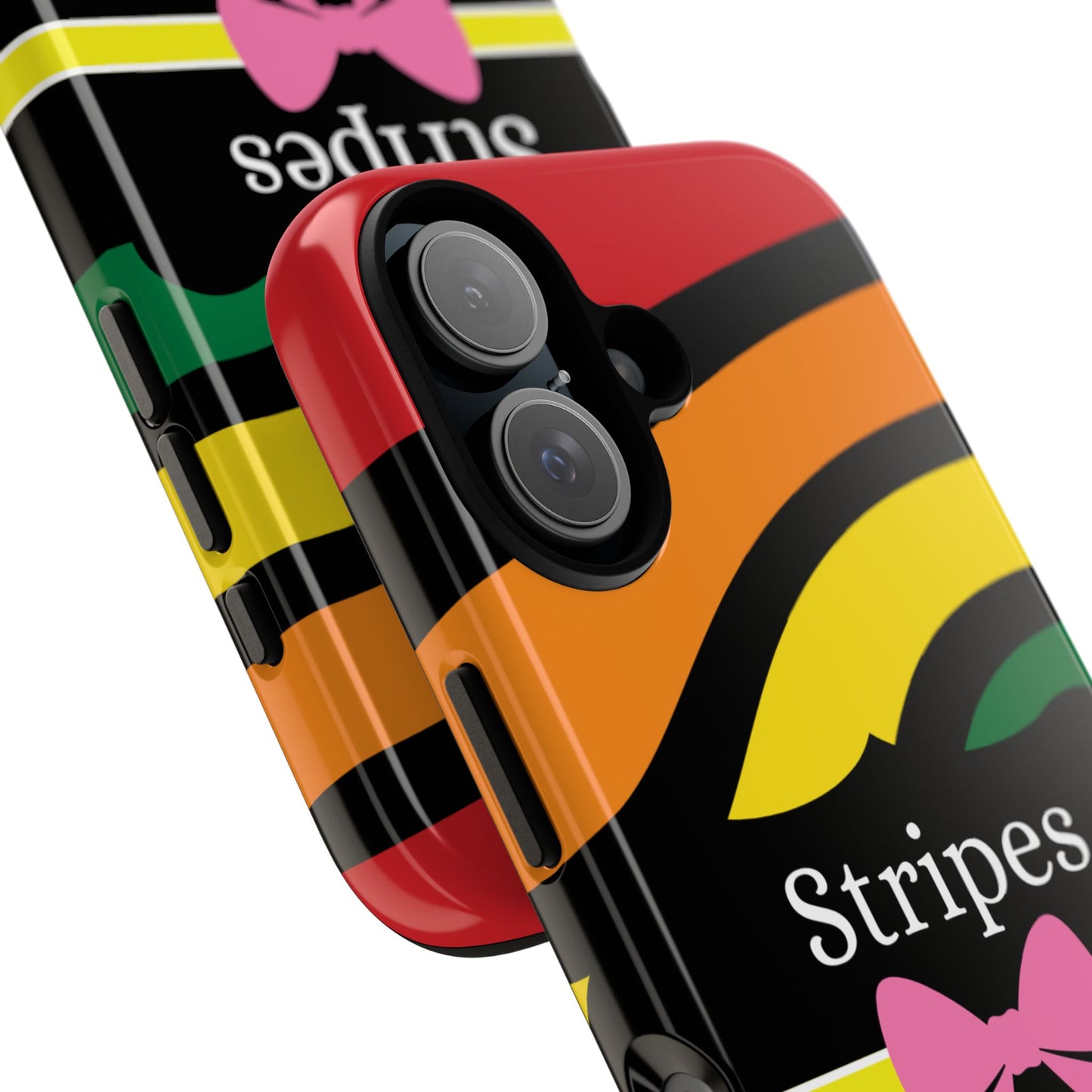 Phone Case iPhone 16/15/14 - Wavy Vivid Stripes & Swipes Tough Case