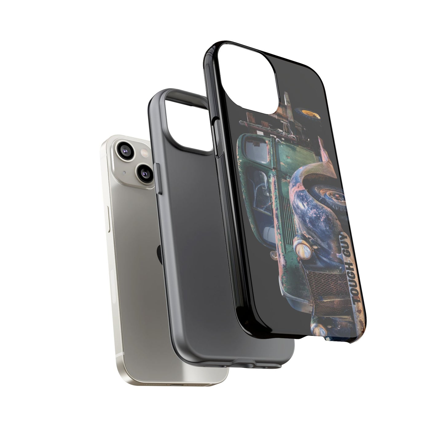 Phone Case iPhone 16/15/14 - Tough Guy Green Blue Truck Tough Case