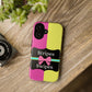 Phone Case iPhone 16/15/14 - Pink/Yellow Stripes & Swipes Tough Case