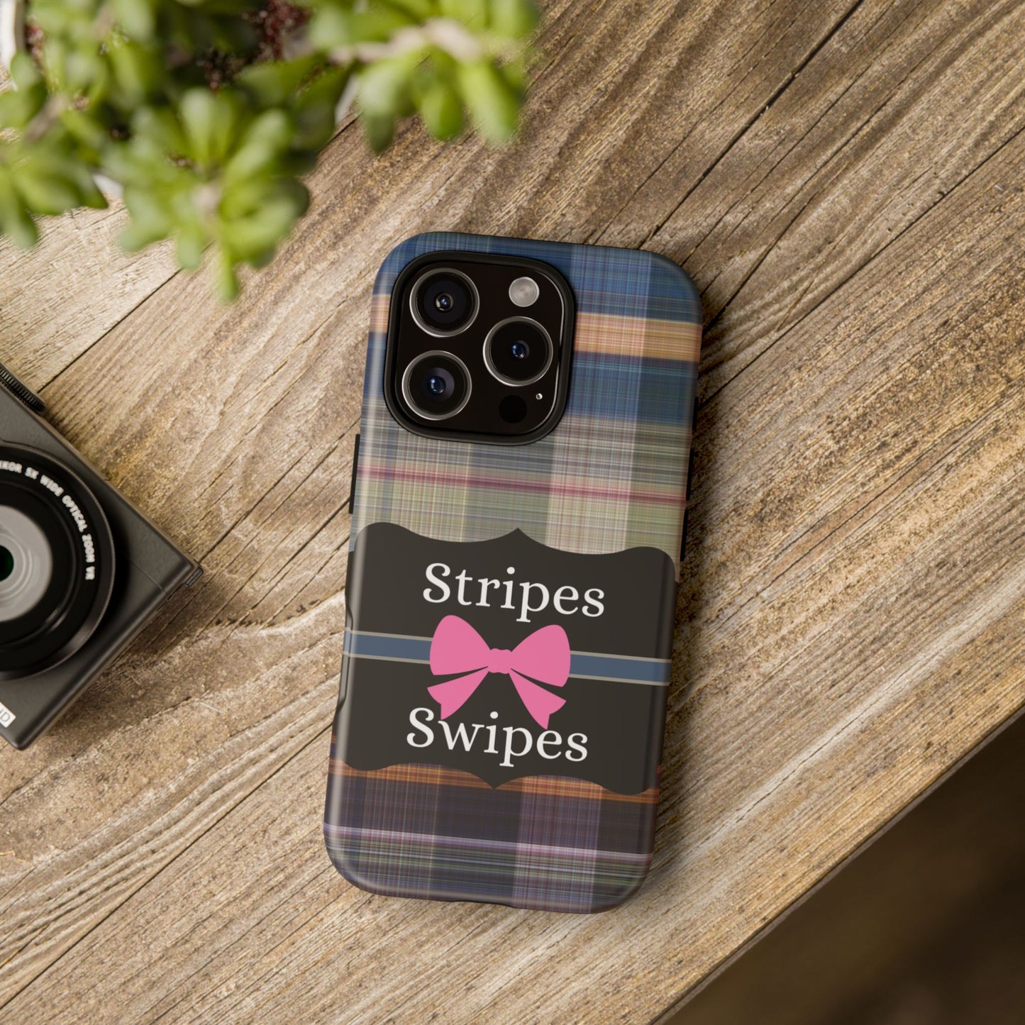 Phone Case iPhone 16/15/14 -Stripes & Swipes Tough Case